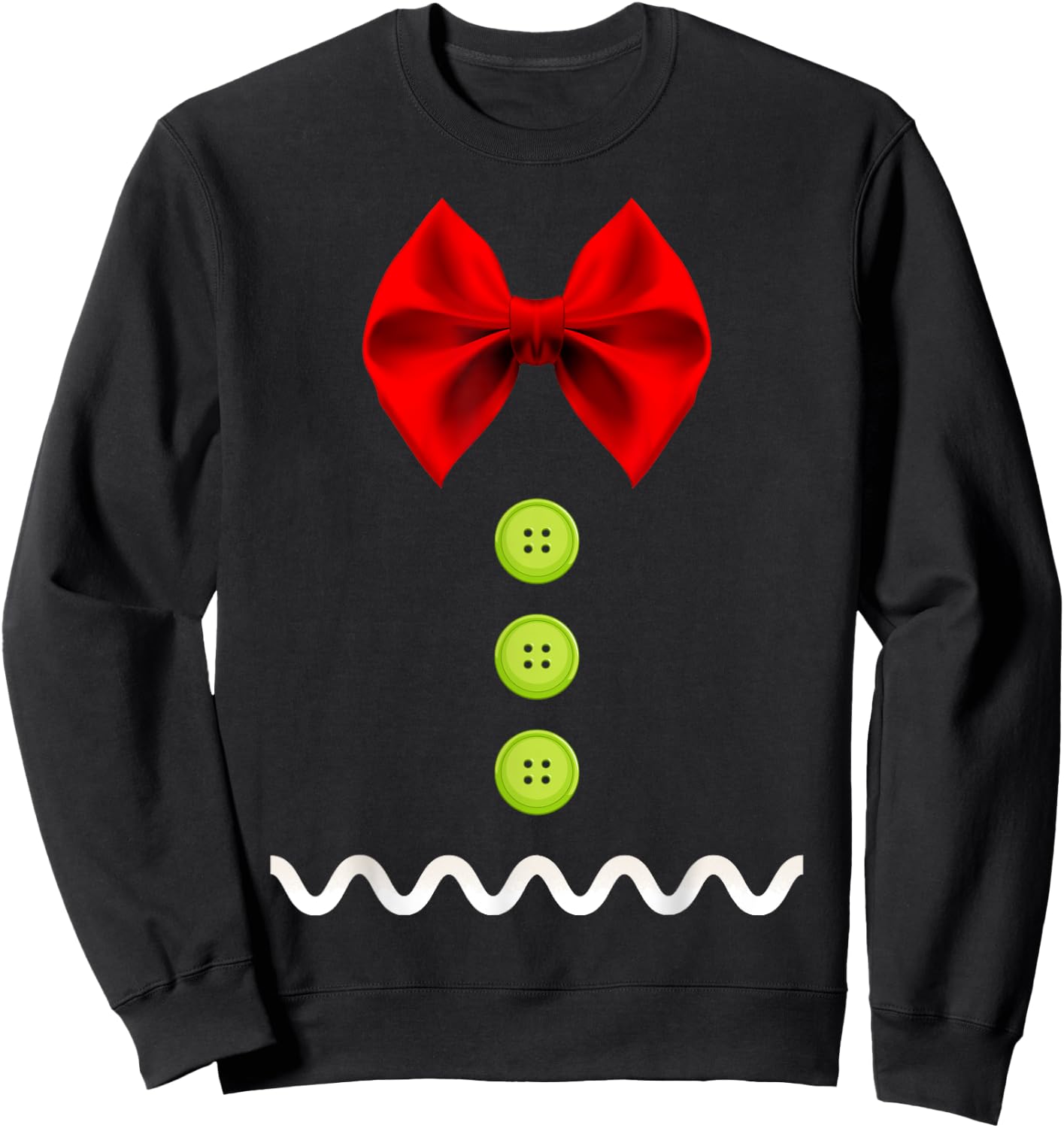 Gingerbread Man Christmas Costume for Kids & Adults Sweatshirt - Sweatshirt | Black