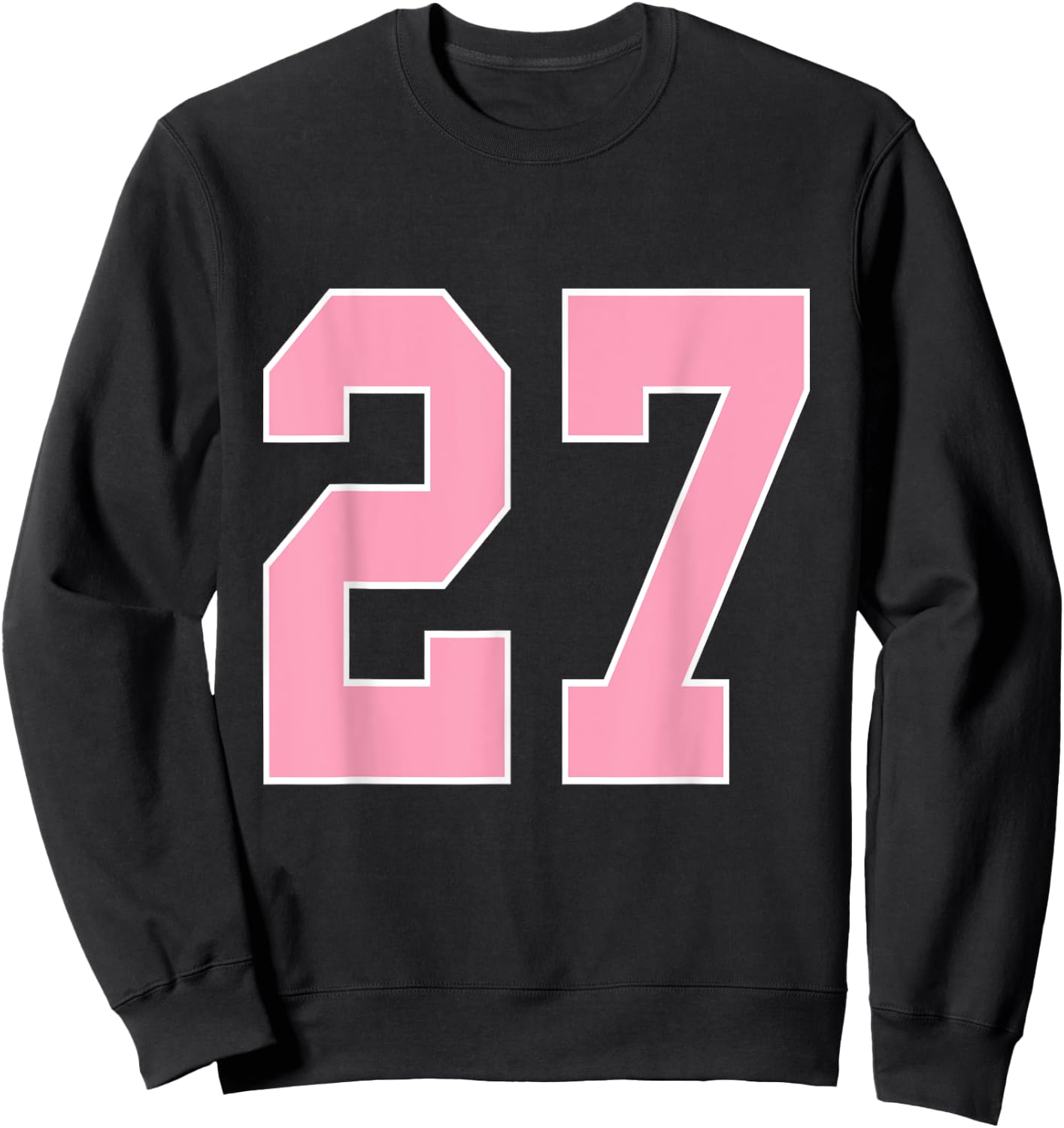 Number 27 Shirt Pink Football Basketball Breast Cancer Aware Sweatshirt - Sweatshirt | Black