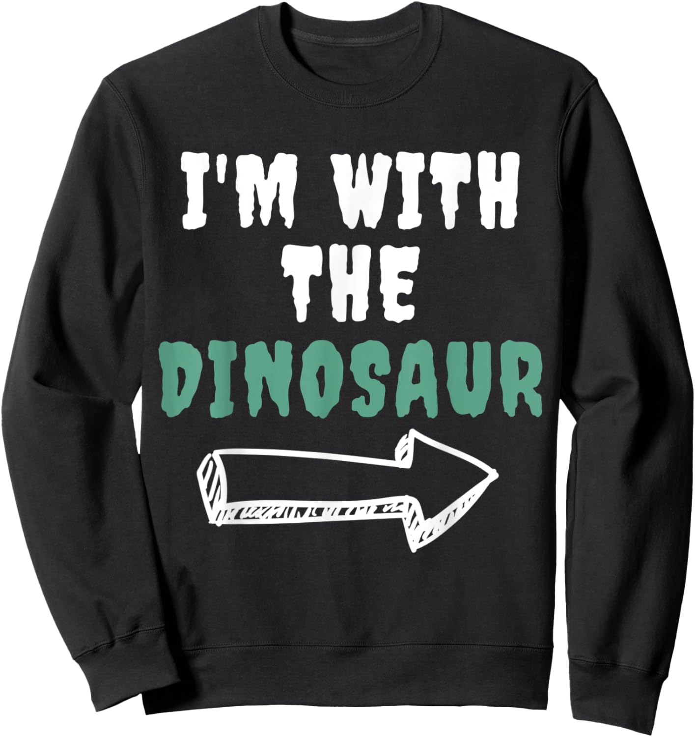 Halloween Shirt Funny Vintage Retro I'm With the Dinosaur Sweatshirt - Sweatshirt | Black