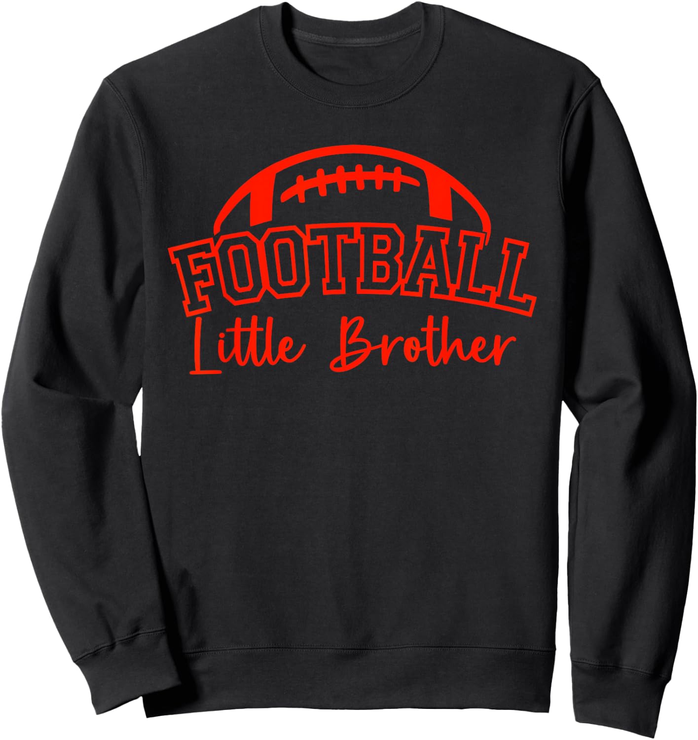 Football Little Brother Matching Family Football Sweatshirt - Sweatshirt | Black