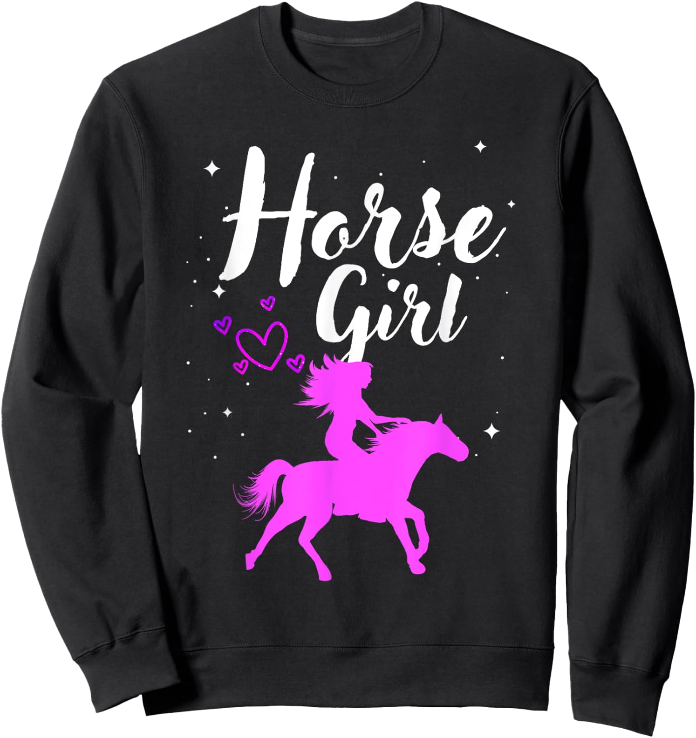 Cool Horse Girl Design Kids Horse Lover Equestrian Sweatshirt - Sweatshirt | Black