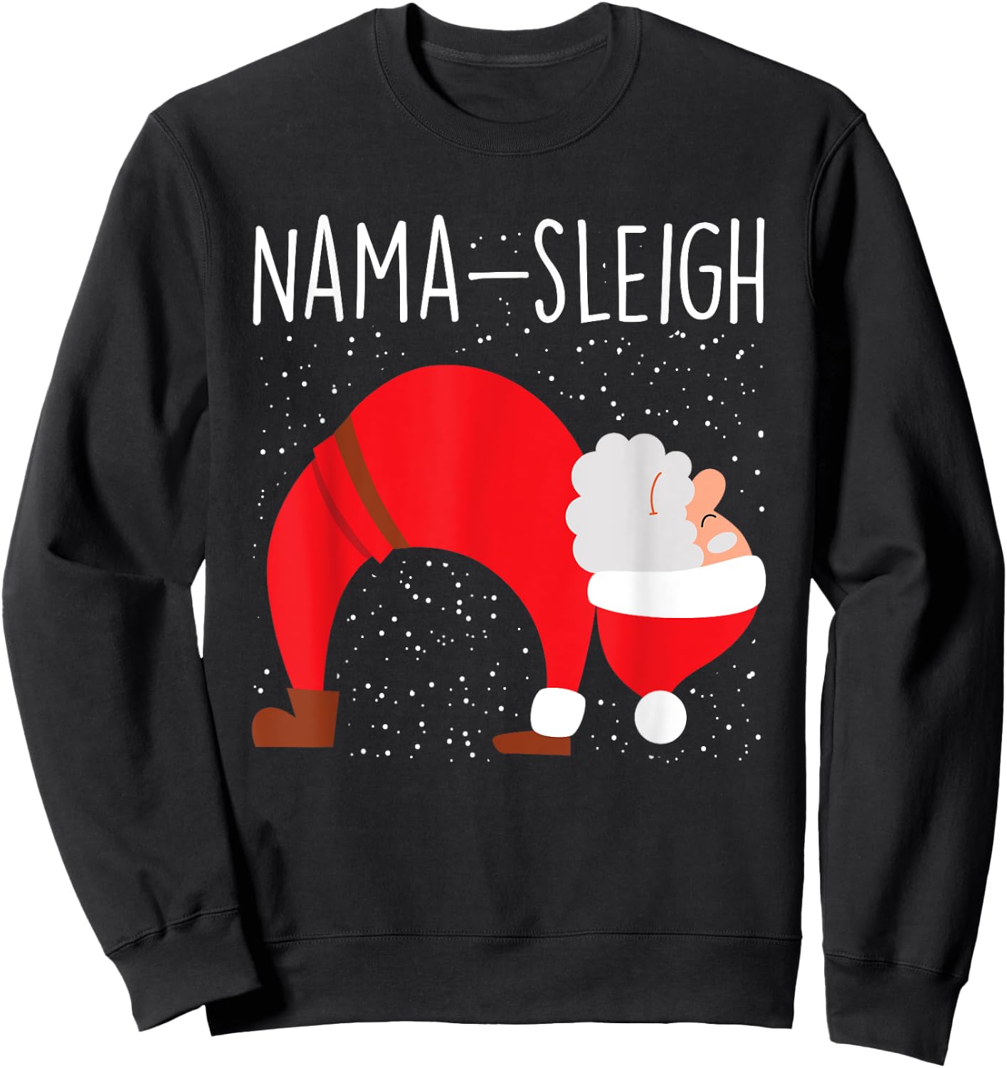 Yoga Practitioner Namasleigh Xmas Meditation Christmas Yoga Sweatshirt - Sweatshirt | Black