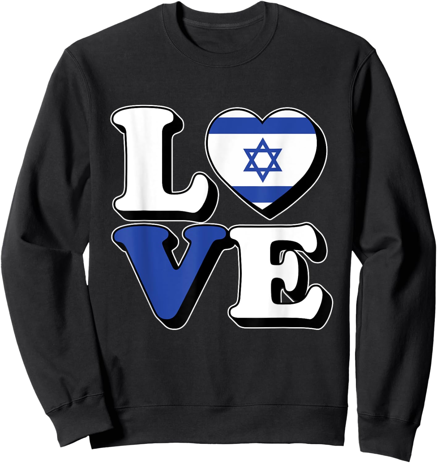 I Love Israel Travel Souvenir Vacation Trip Israeli Pride Sweatshirt - Sweatshirt | Black