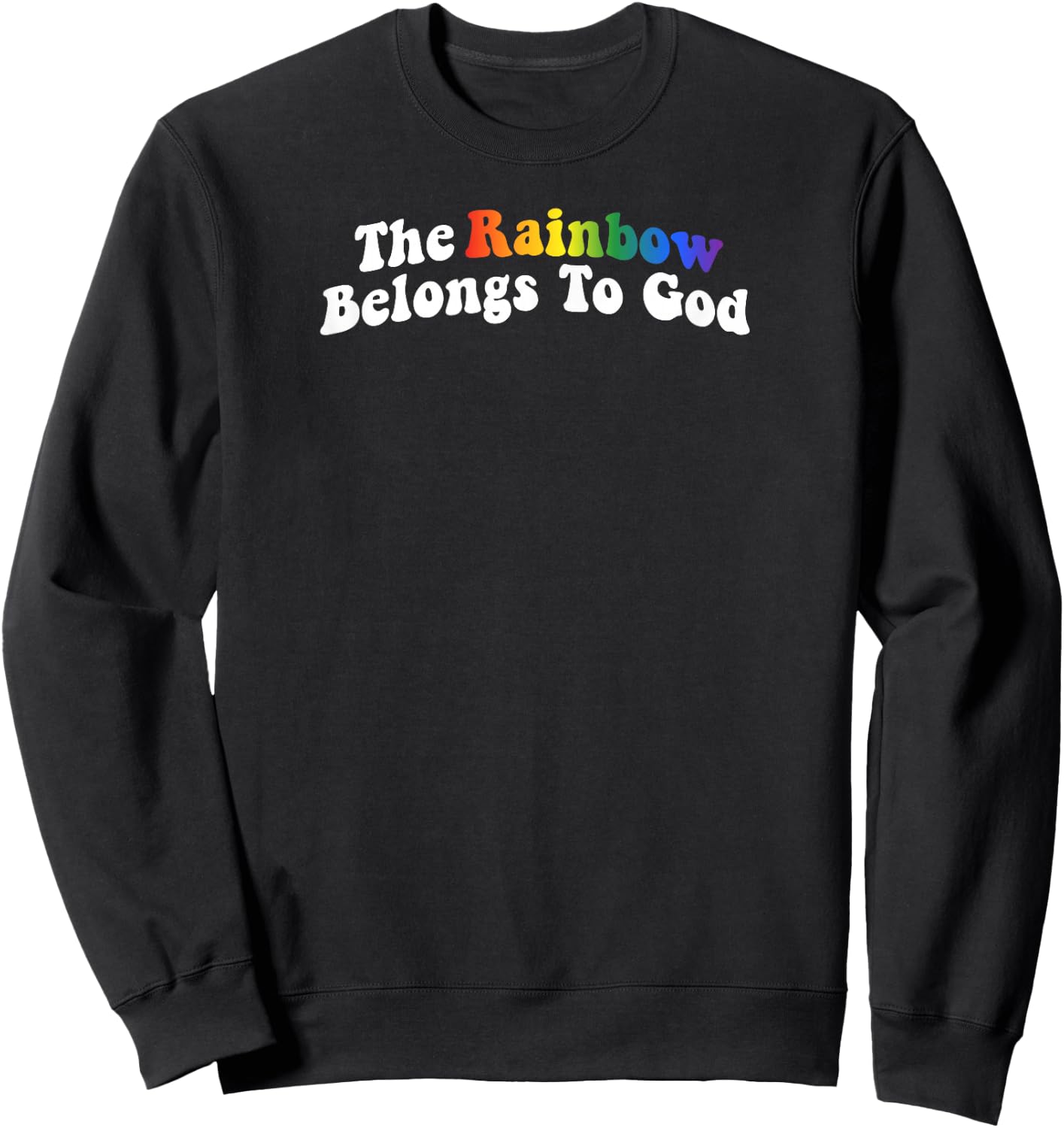 The Rainbow Belongs To God Butter Yellow Sweatshirt - Sweatshirt | Black