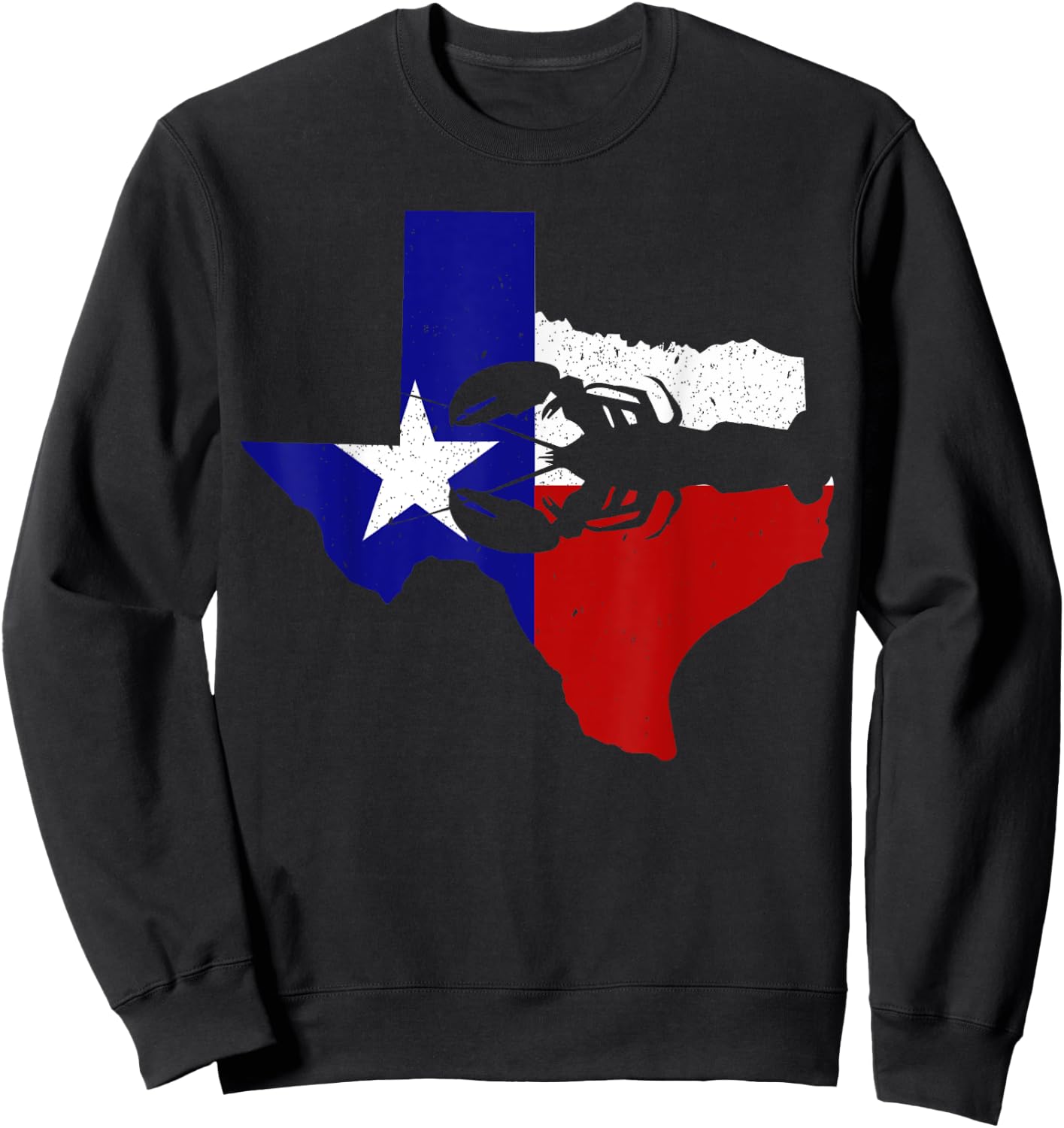 Crawfish Boil Texas State Flag Seafood Crayfish Southern Sweatshirt - Sweatshirt | Black