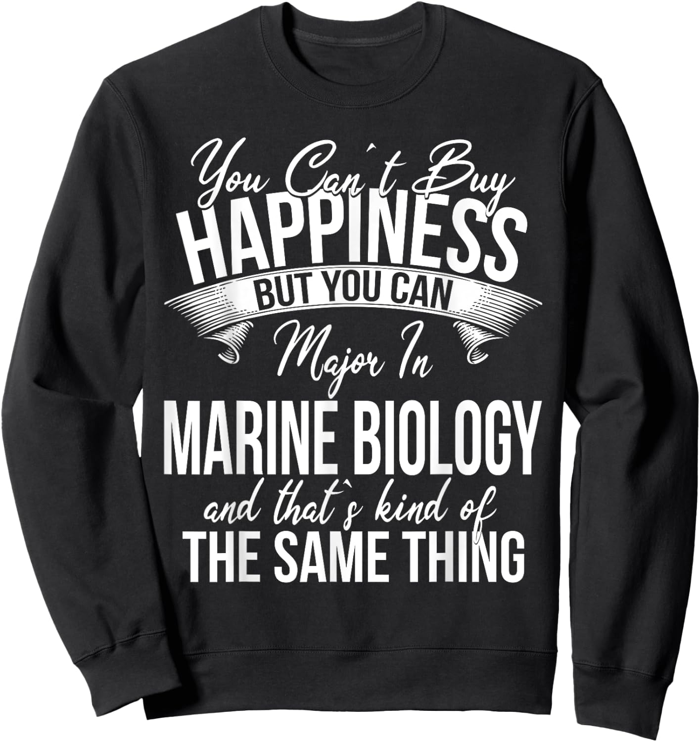 Funny Graduation Marine Biology Major Sweatshirt - Sweatshirt | Black