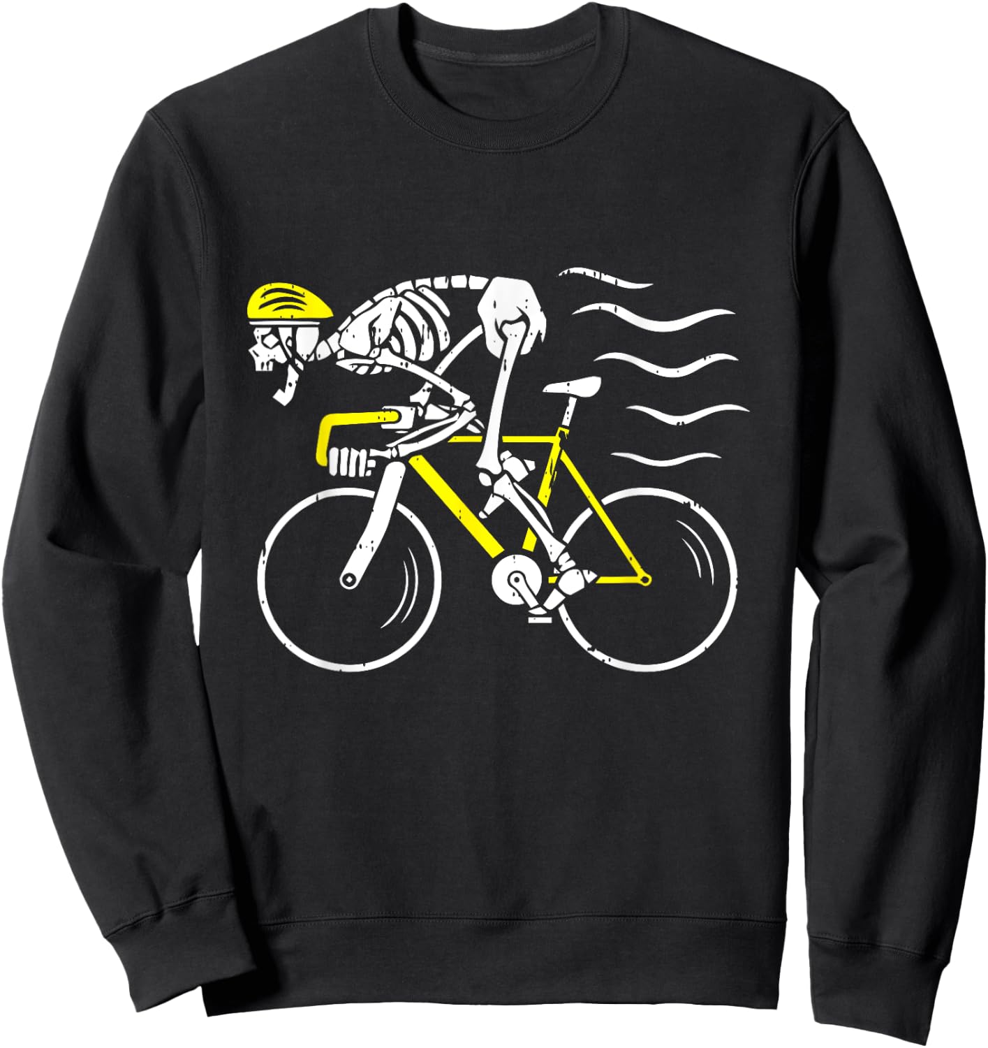 Skeleton Riding Bicycle Halloween Costume Cycling Biking Sweatshirt - Sweatshirt | Black