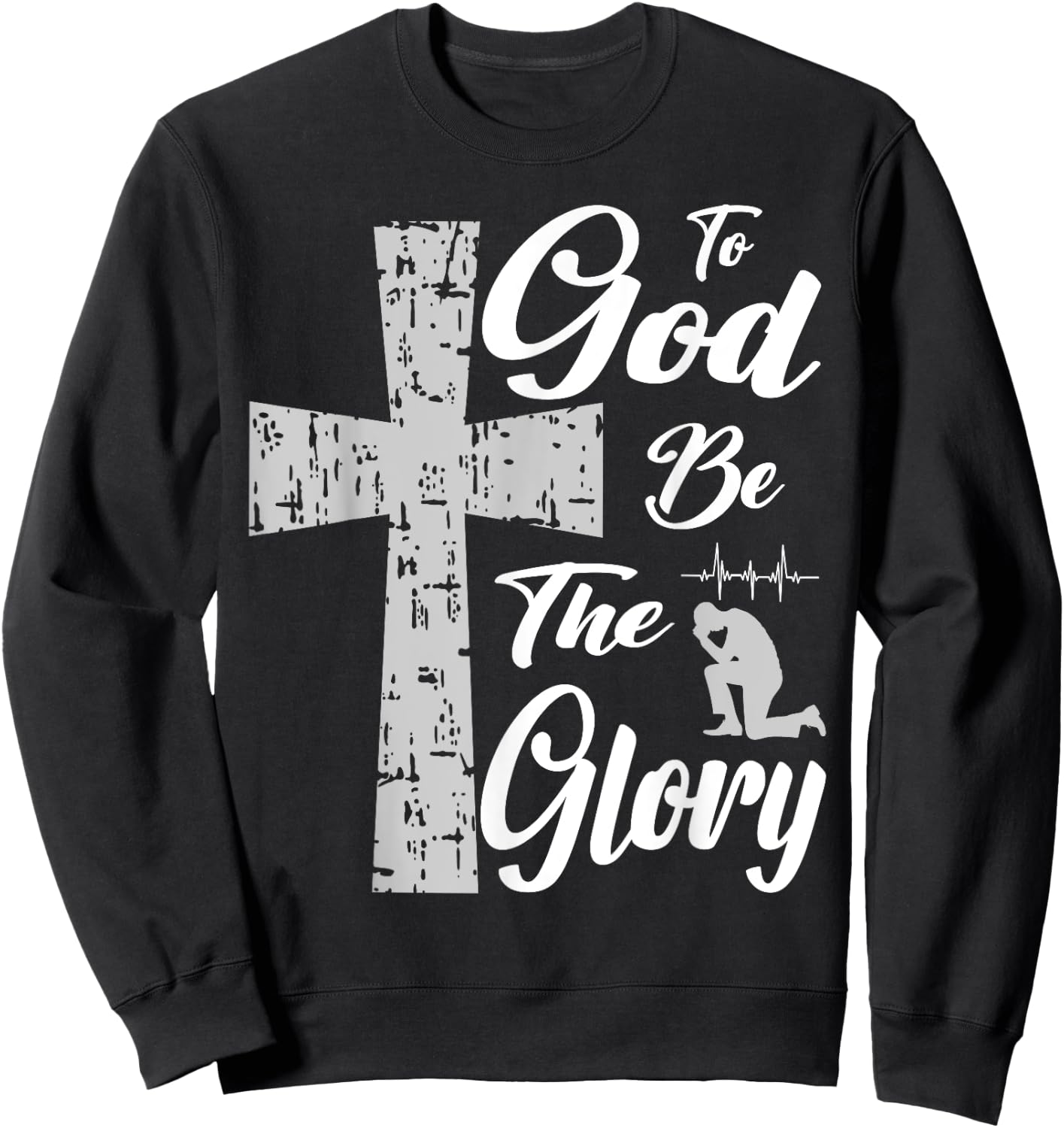 To God be the Glory Pray Jesus Sweatshirt - Sweatshirt | Black