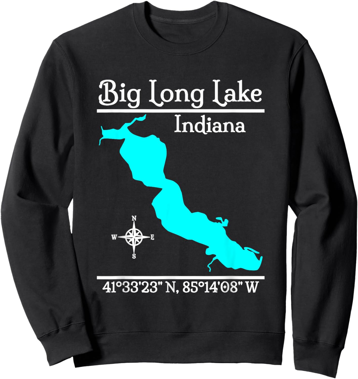 Big Long Lake - Indiana Sweatshirt - Sweatshirt | Black