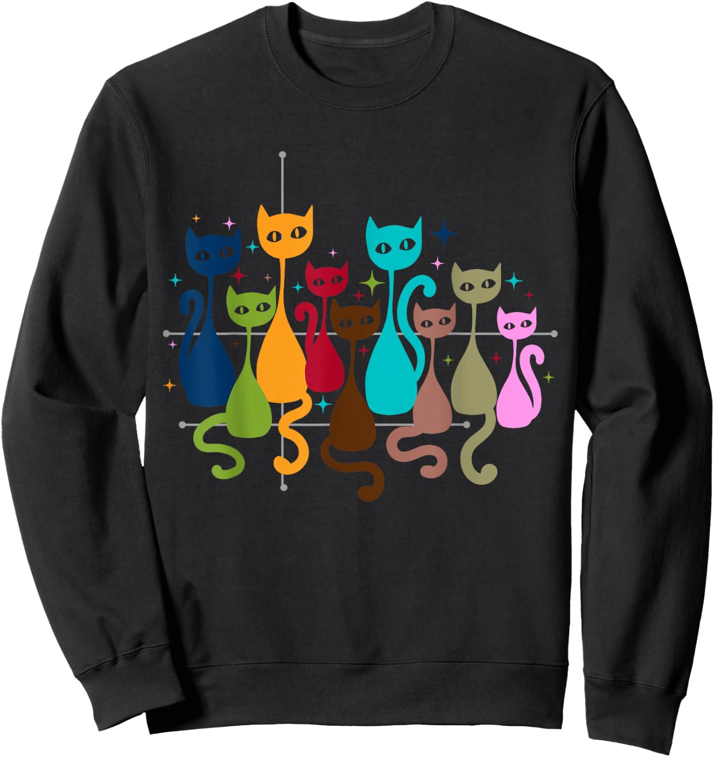 Classic Art Kitten Lover Vintage Artwork Cute Cat Sweatshirt - Sweatshirt | Black