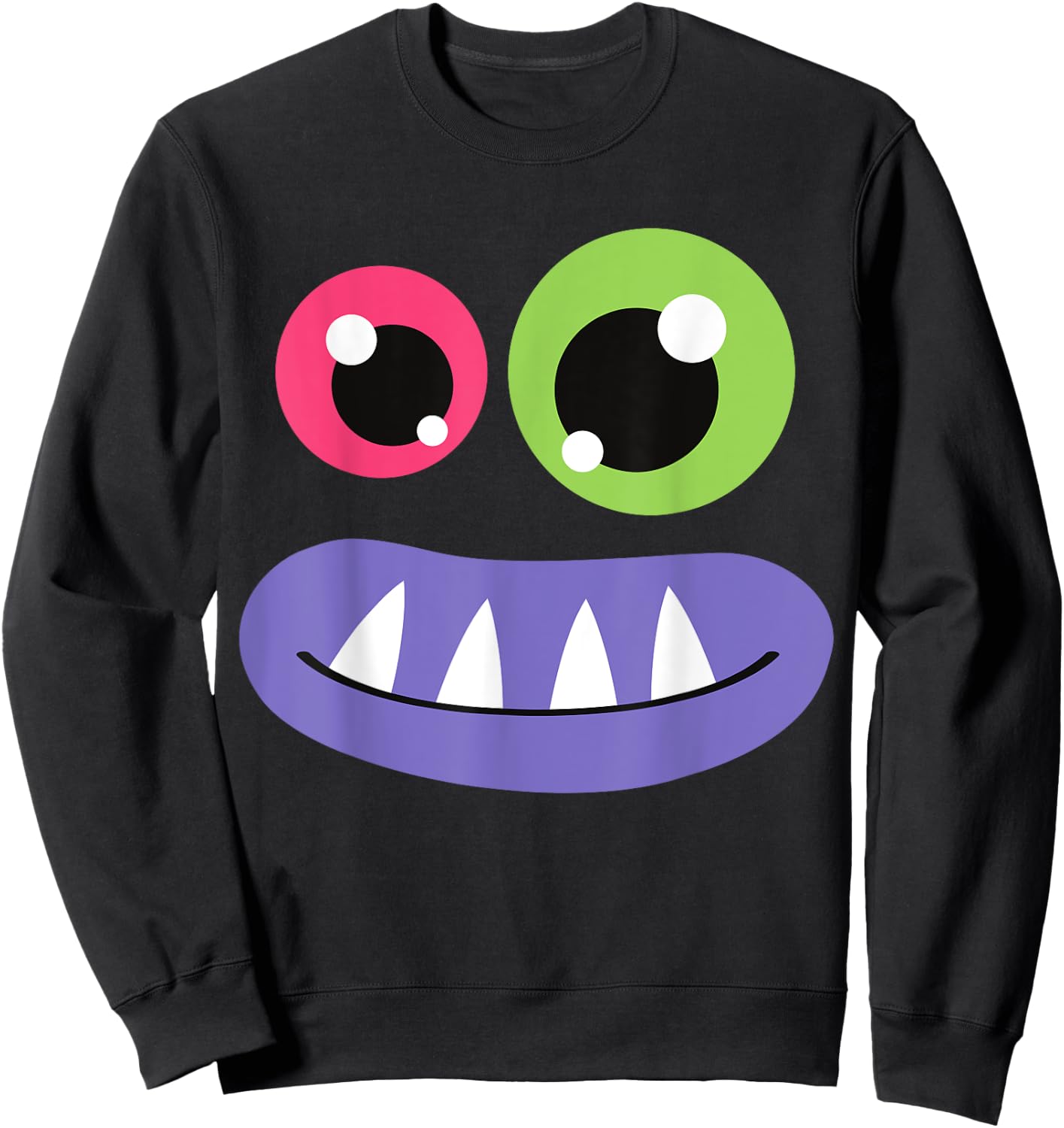 Cute Monster Face Halloween Costume Cute Group Men Women Kid Sweatshirt - Sweatshirt | Black