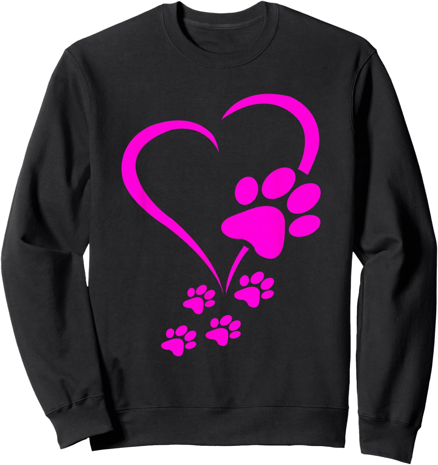 Dog Paws Hearts Baby Dogs - Dog Paw Print Dog Paw Sweatshirt - Sweatshirt | Black