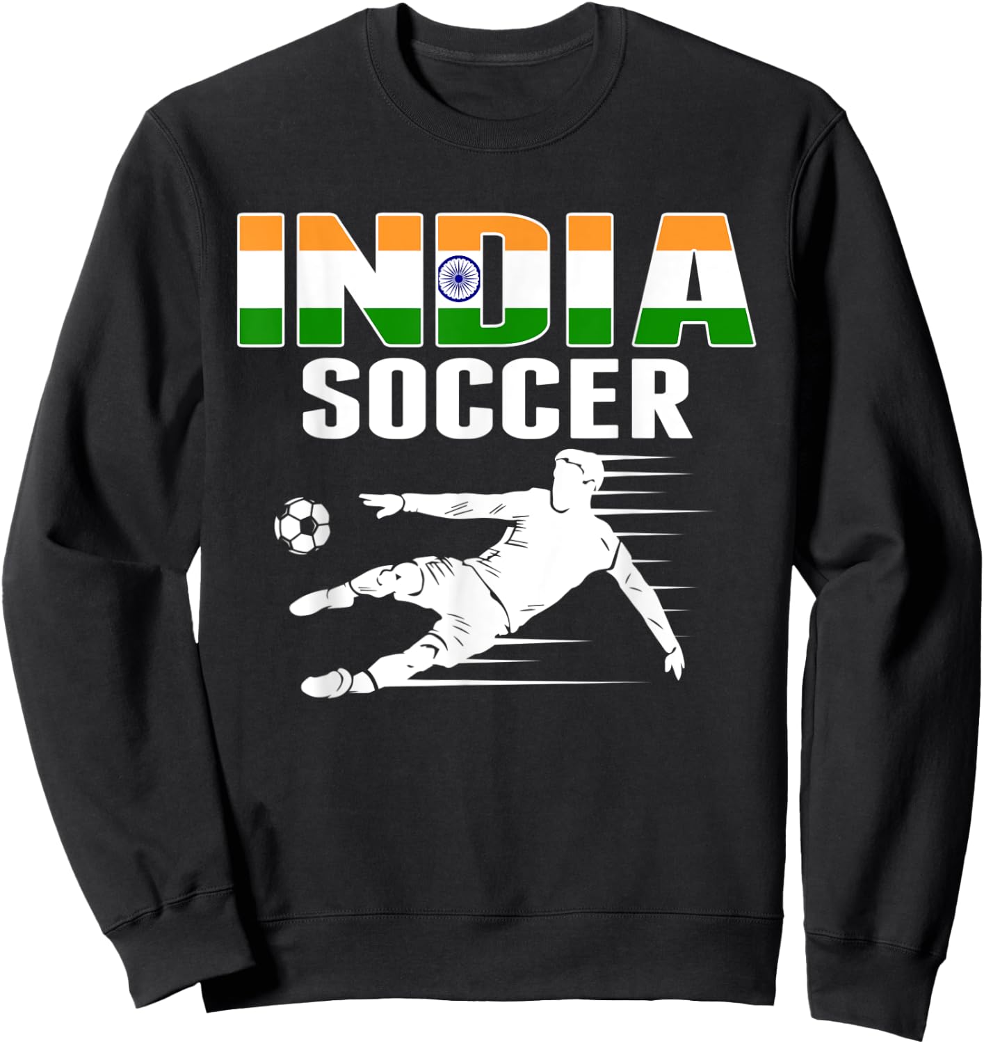 India Soccer Lovers Jersey - Indian Flag Football Players Sweatshirt - Sweatshirt | Black