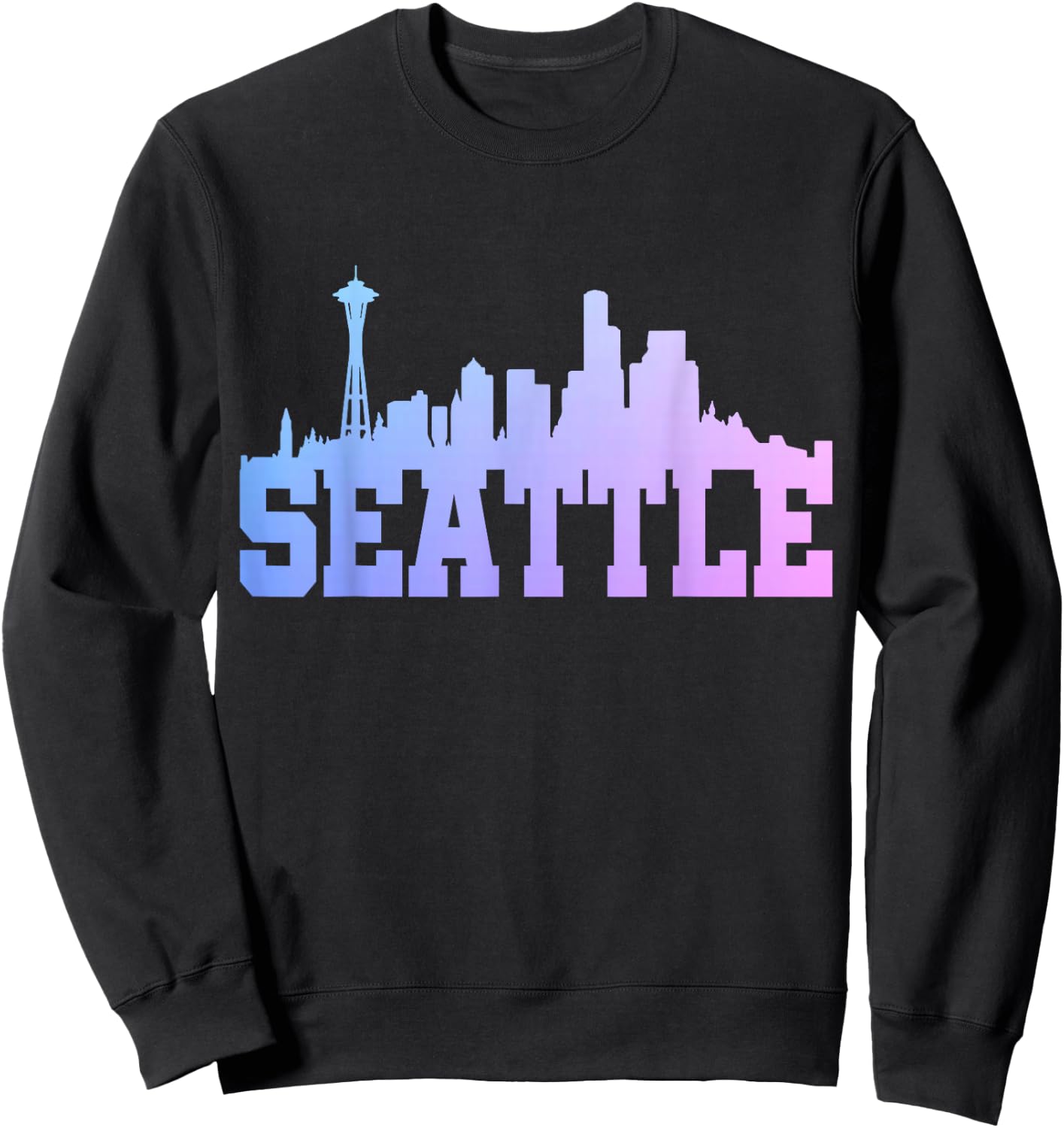 Seattle Washington Skyline Sweatshirt - Sweatshirt | Black