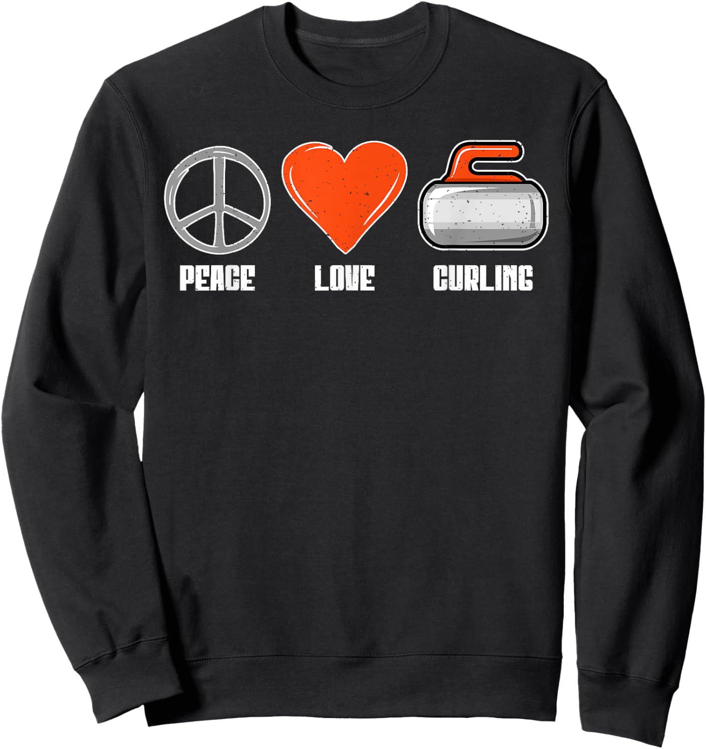 Peace Love Curling Sweatshirt - Sweatshirt | Black