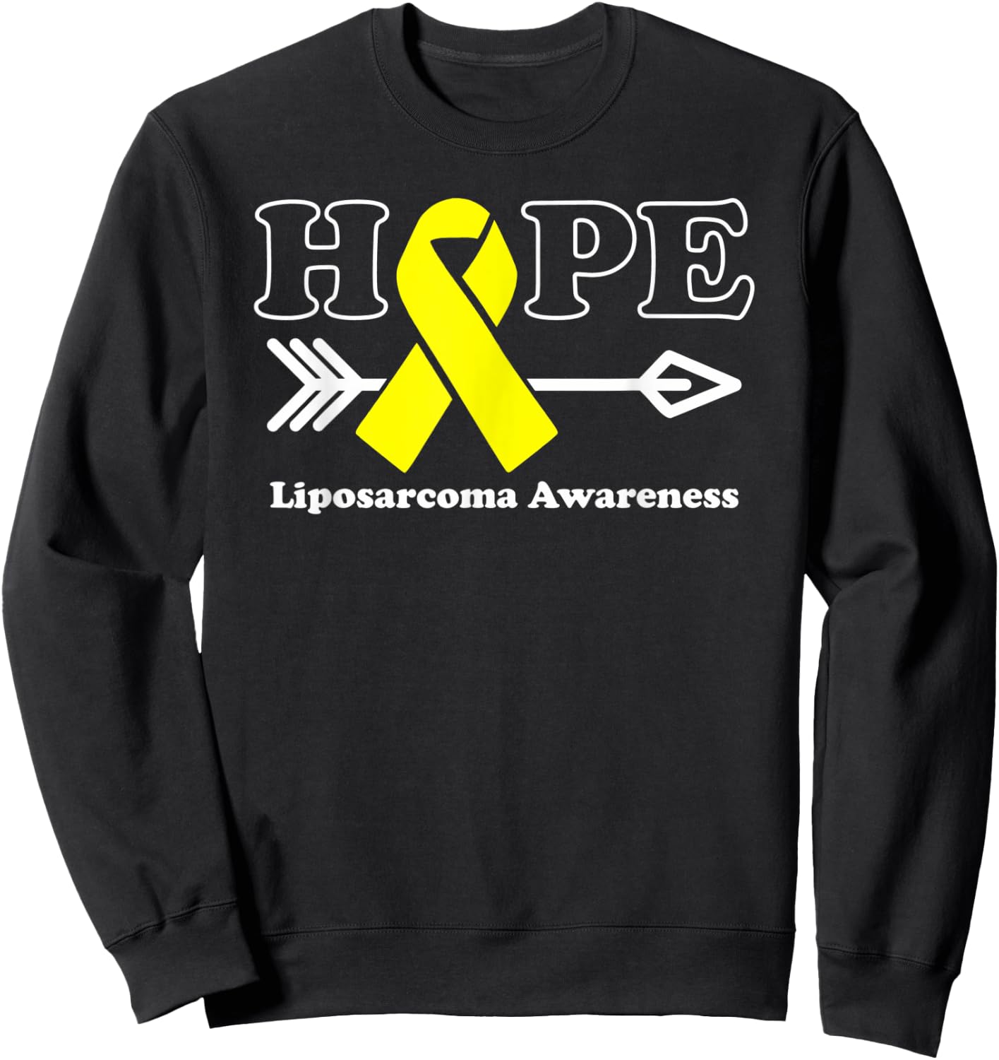 Hope - Liposarcoma Awareness Yellow Ribbon Sweatshirt - Sweatshirt | Black