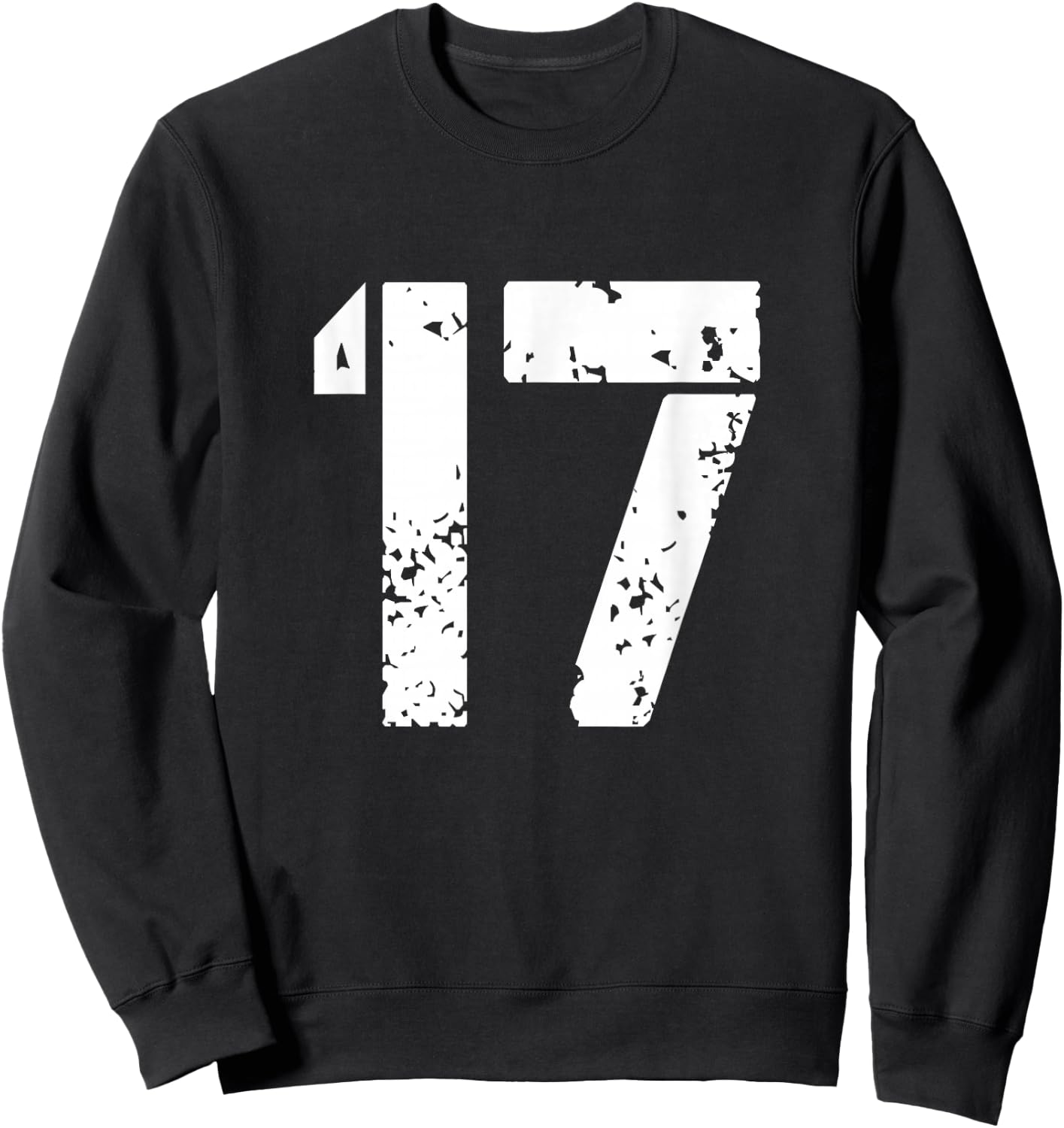 Number 17 Team 17th Birthday Seventeen Years Old Graphic Sweatshirt - Sweatshirt | Black