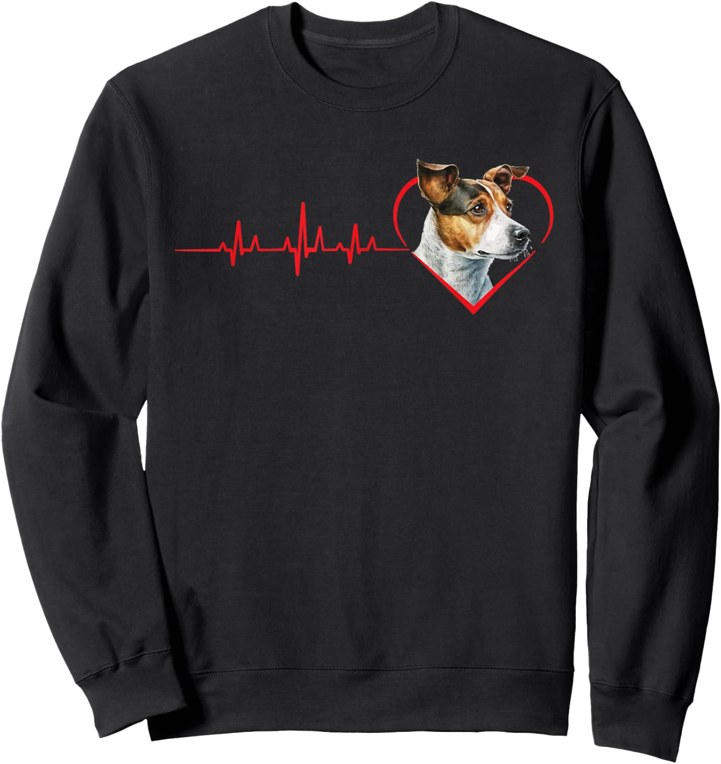 Jack Russell Terrier Heartbeat - Dog Breeder Animal Lover Men Women Kids Sweatshirt - Sweatshirt | Black