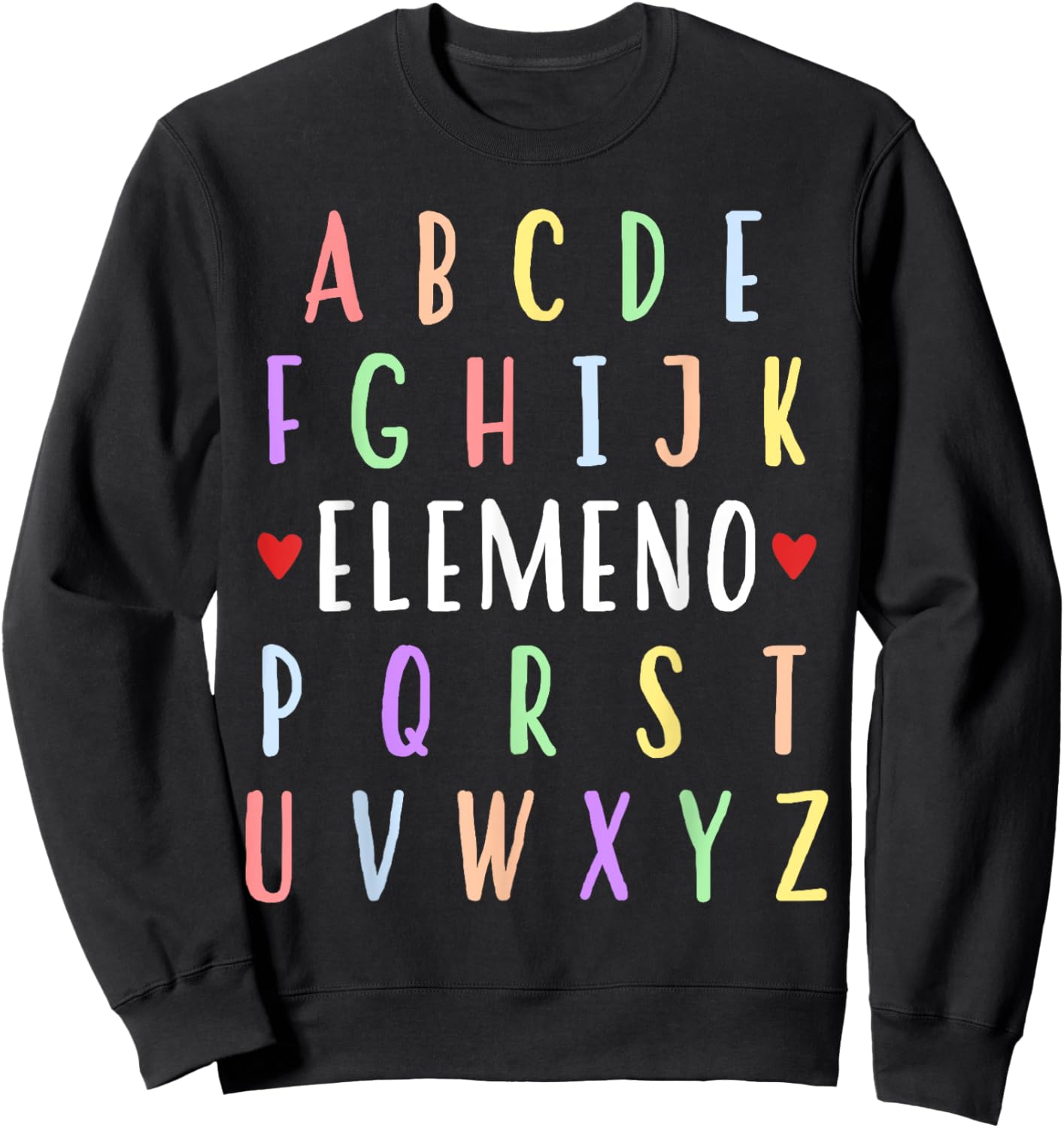 Funny Alphabet ABC Elemeno Kids Teacher First Day of School Sweatshirt - Sweatshirt | Black