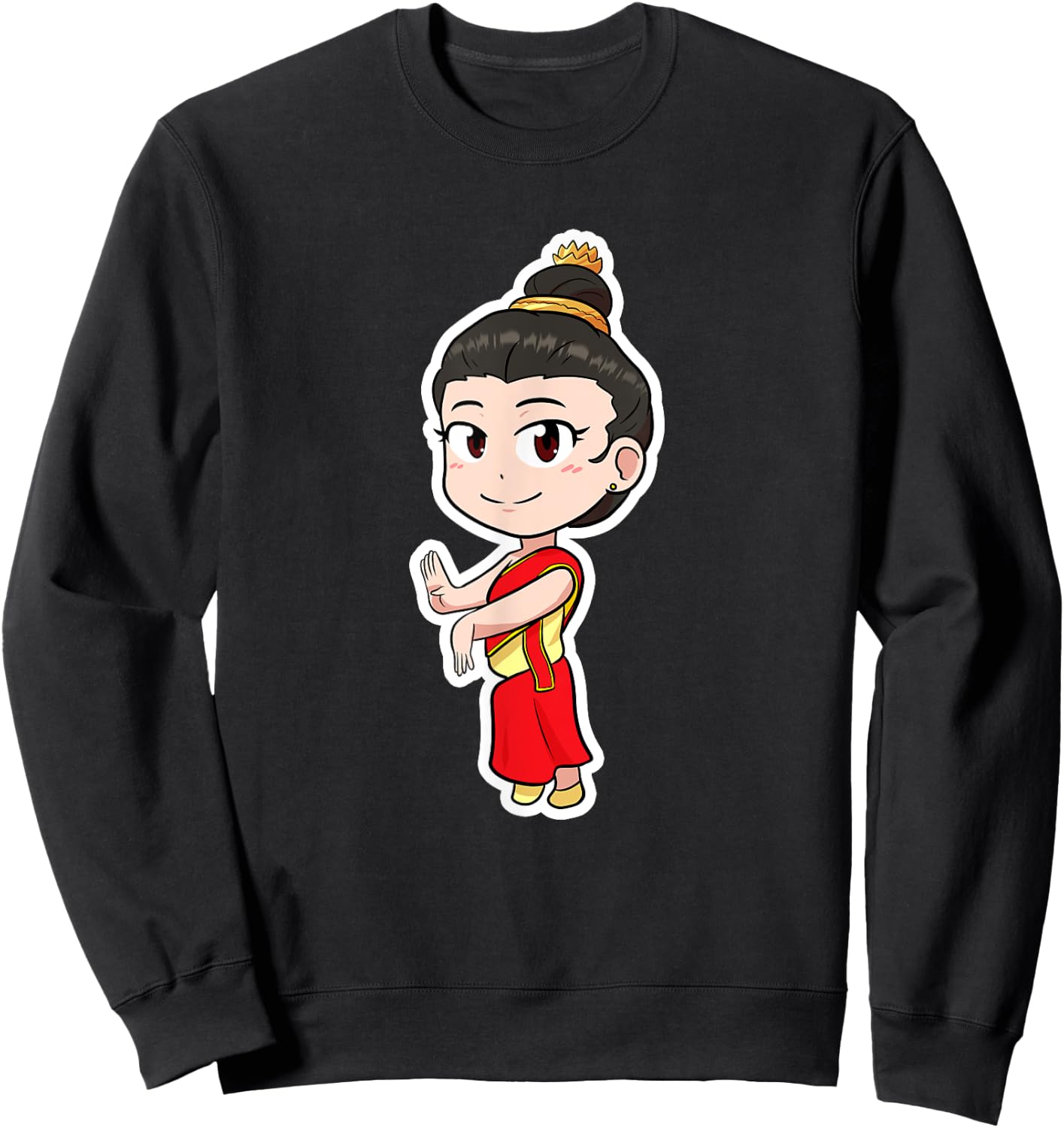 Laos Lao Laotian Proud Flag Traditional Dress Lao Sinh Girl Sweatshirt - Sweatshirt | Black