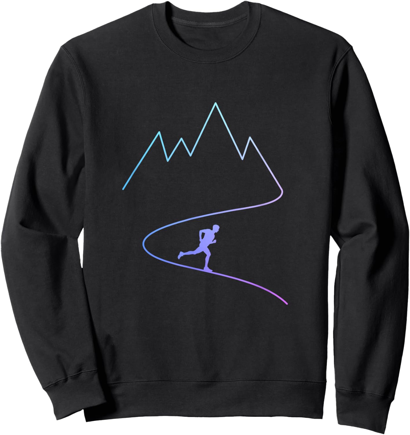 Trail Running Mountain Half Marathon Ultra Runner Marathoner Sweatshirt - Sweatshirt | Black