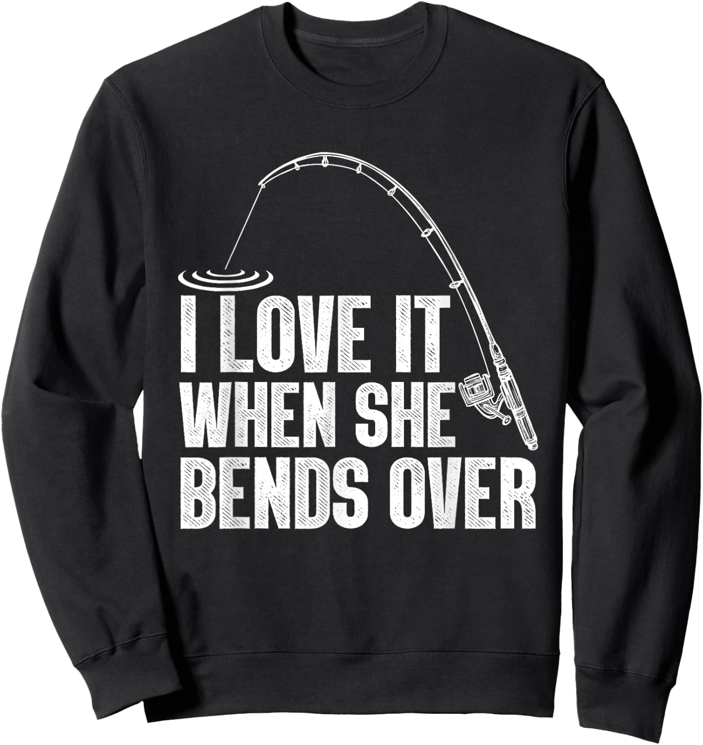 Funny Fishing Design Women Fisherman Fishing Rod Sweatshirt - Sweatshirt | Black