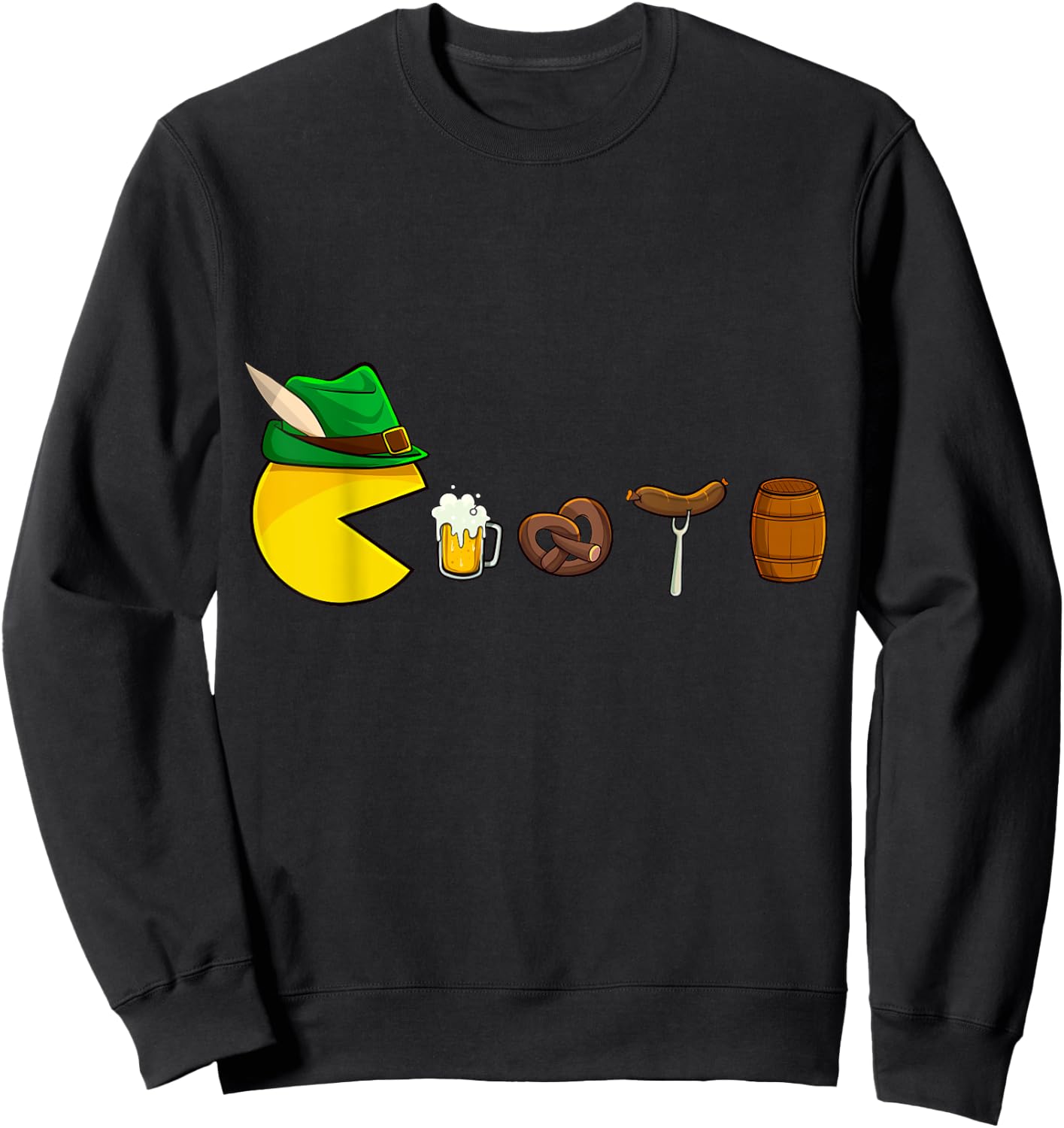 Oktoberfest Video Game Lederhosen Beer Pretzel Funny Prost Sweatshirt - Sweatshirt | Black
