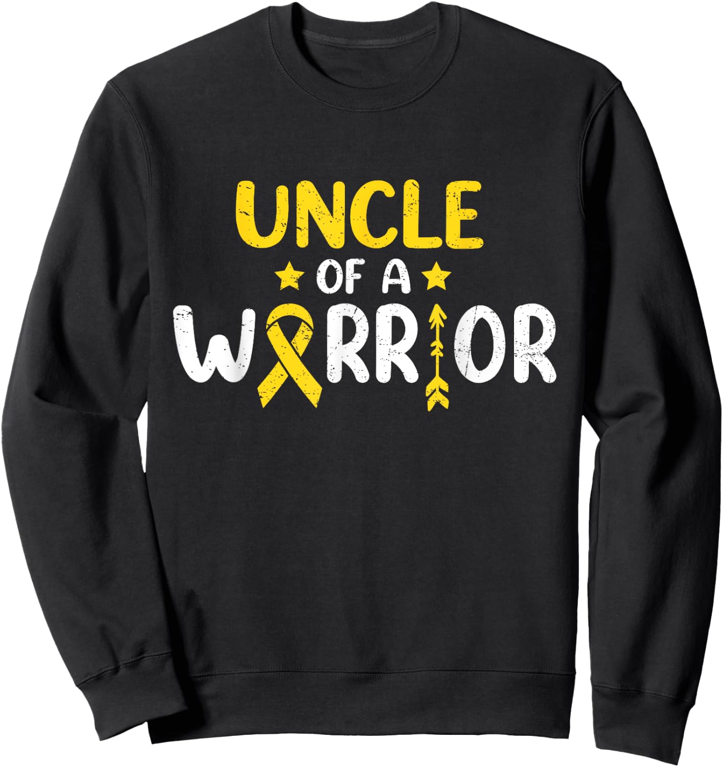 Uncle Of A Warrior Childhood Cancer Family Matching Sweatshirt - Sweatshirt | Black