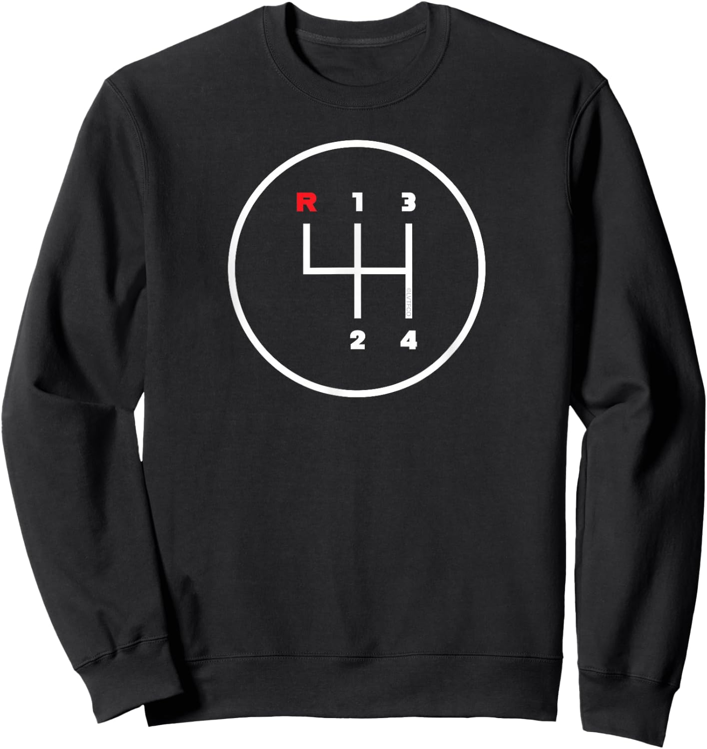 Car Manual Gear Shifter Knob Pattern (4 Speed) Sweatshirt - Sweatshirt | Black