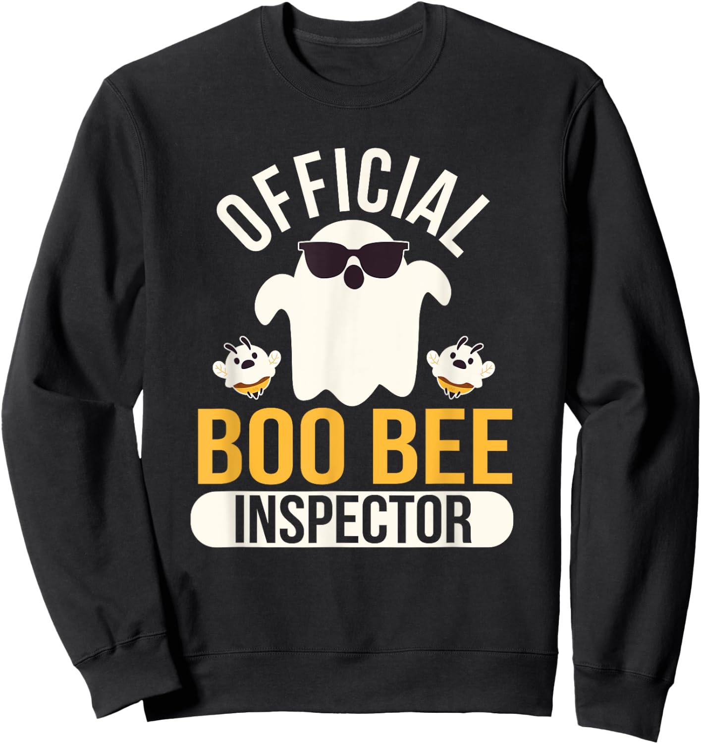 Official Boo Bee Inspector Halloween Humor Funny Ghost Sweatshirt - Sweatshirt | Black