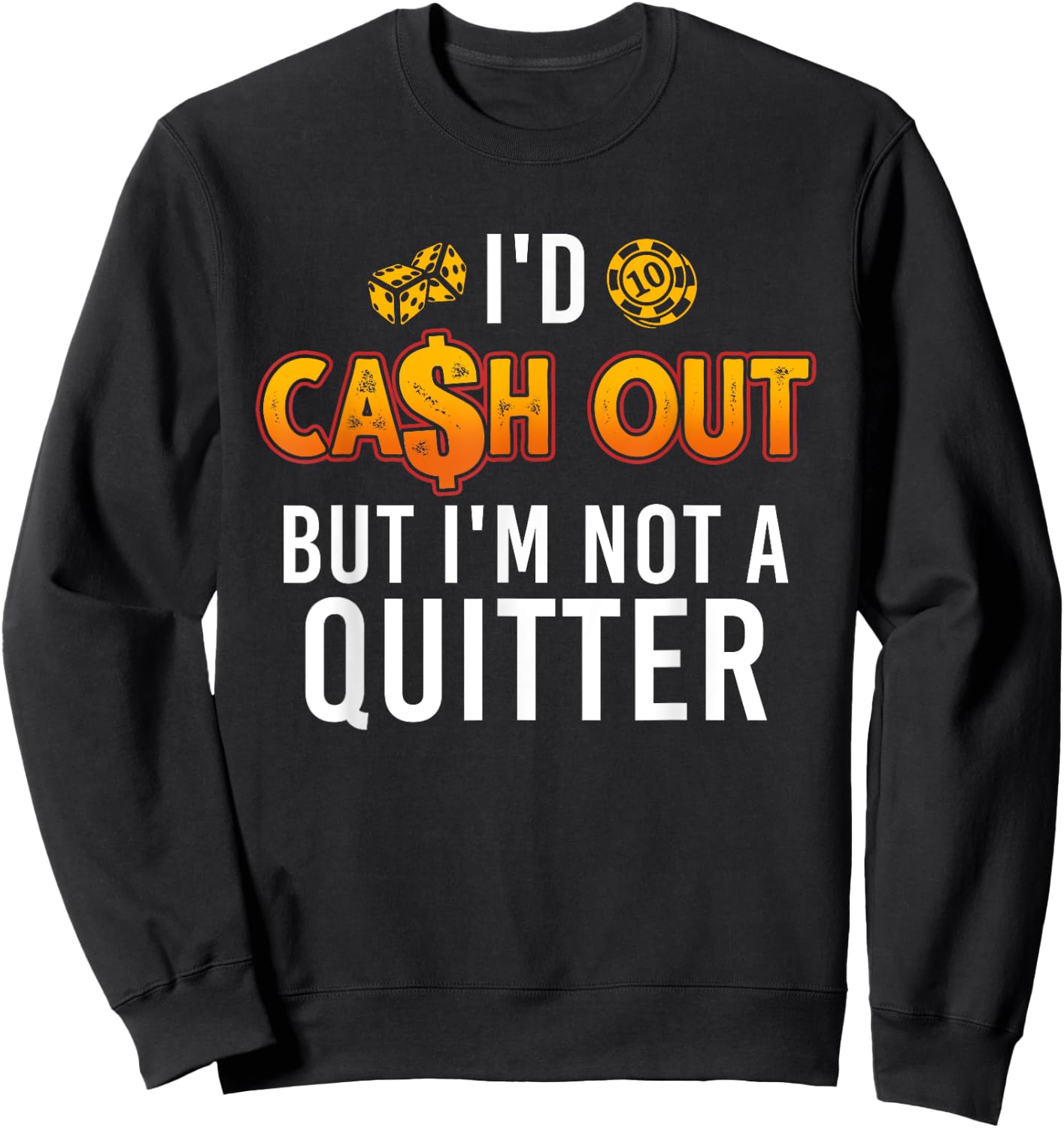 Funny Gambling Art Women Slot Machine Las Vegas Sweatshirt - Sweatshirt | Black
