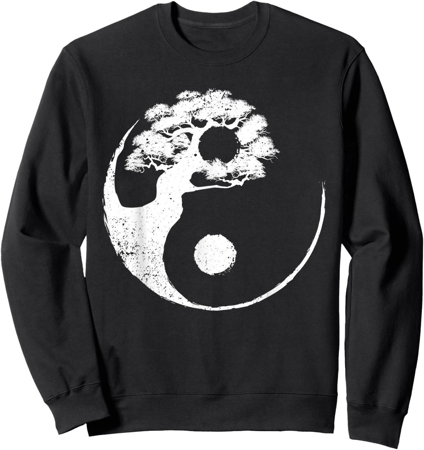 Cute Yin Yang Design Buddhist Men Women Bonsai Tree Lovers Sweatshirt - Sweatshirt | Black