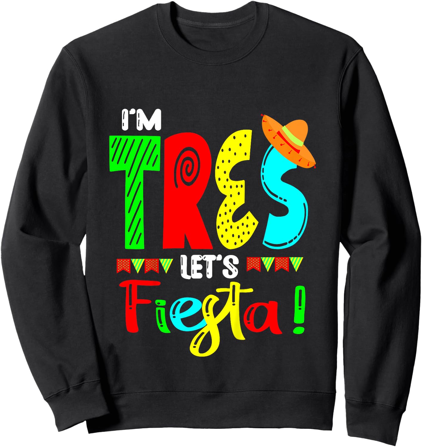 Kids I'm Tres Taco 3rd Birthday Gift Kids Boy Girl Sweatshirt - Sweatshirt | Black