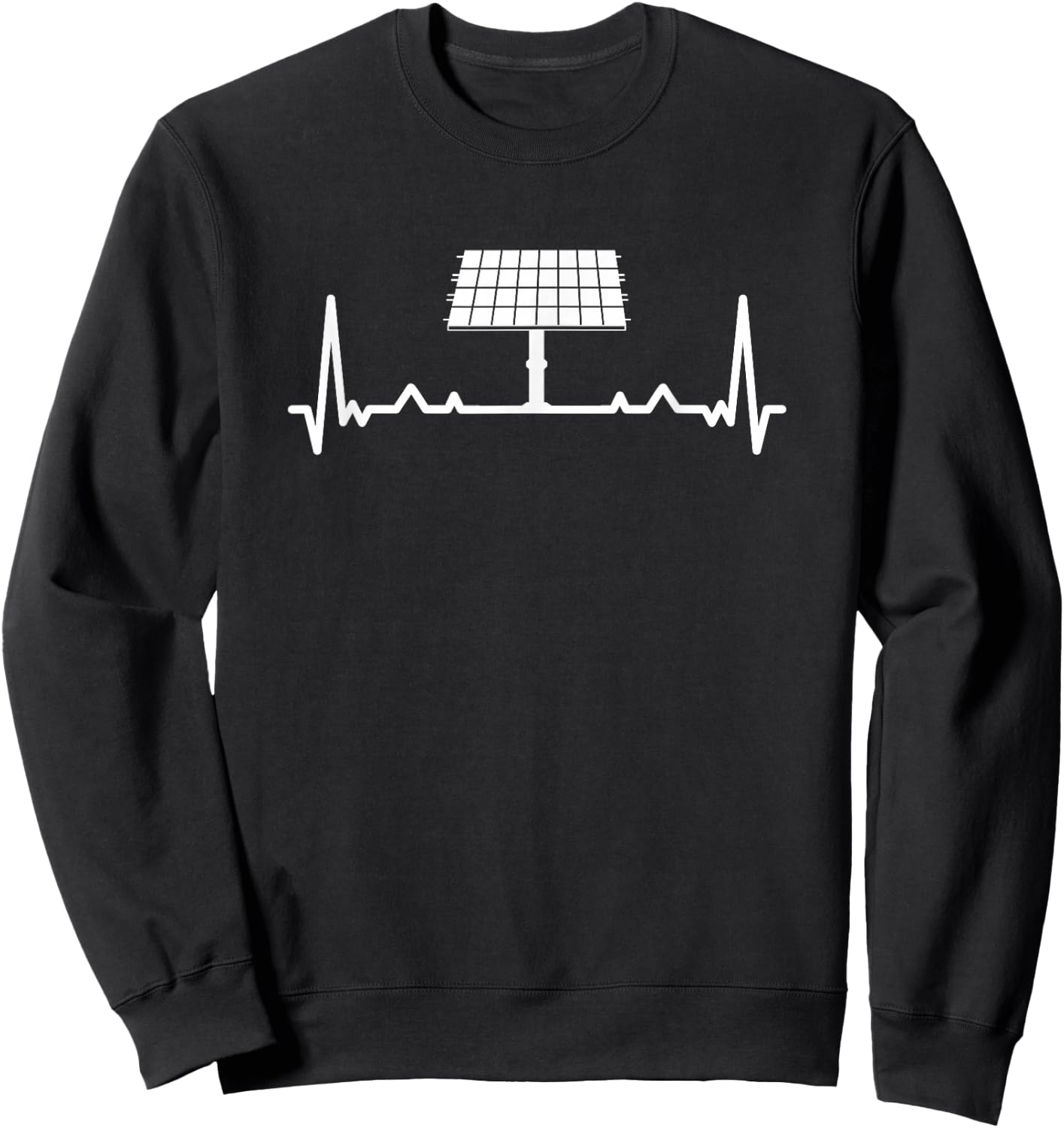 Vintage Renewable Energy Heartbeat Solar Panel Solar Power Sweatshirt - Sweatshirt | Black