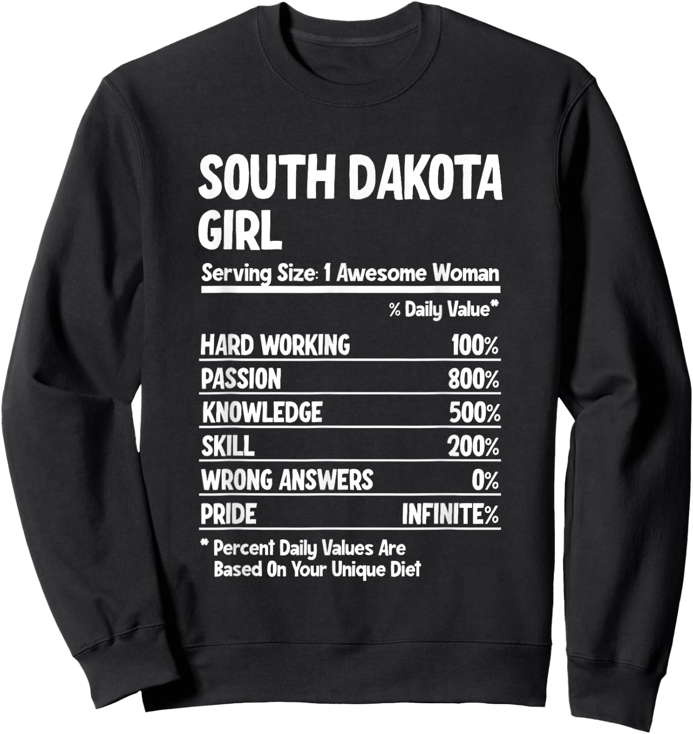 South Dakota Girl Sweatshirt - Sweatshirt | Black