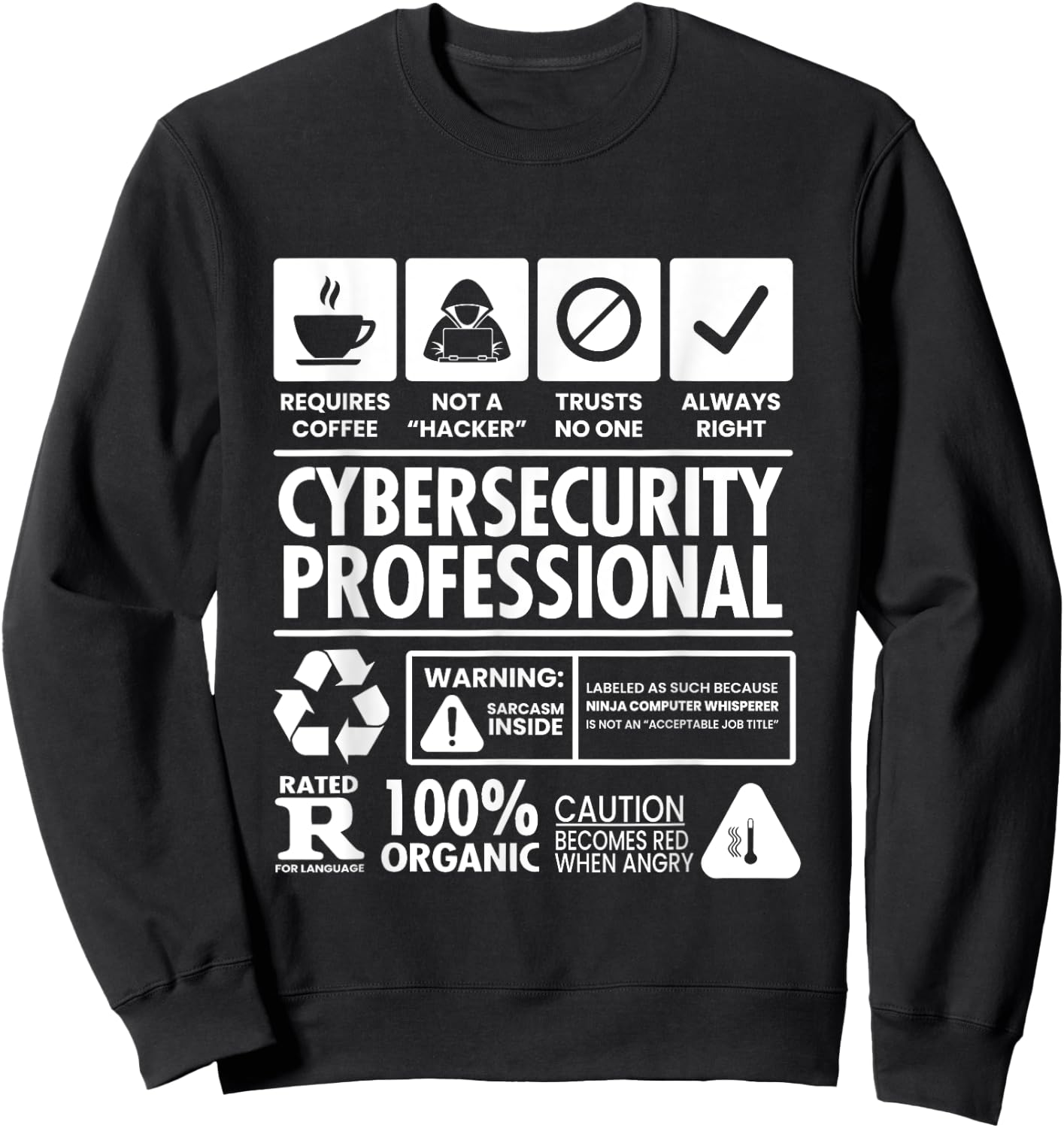 Funny Cybersecurity IT Support IT Security Network Engineer Sweatshirt - Sweatshirt | Black