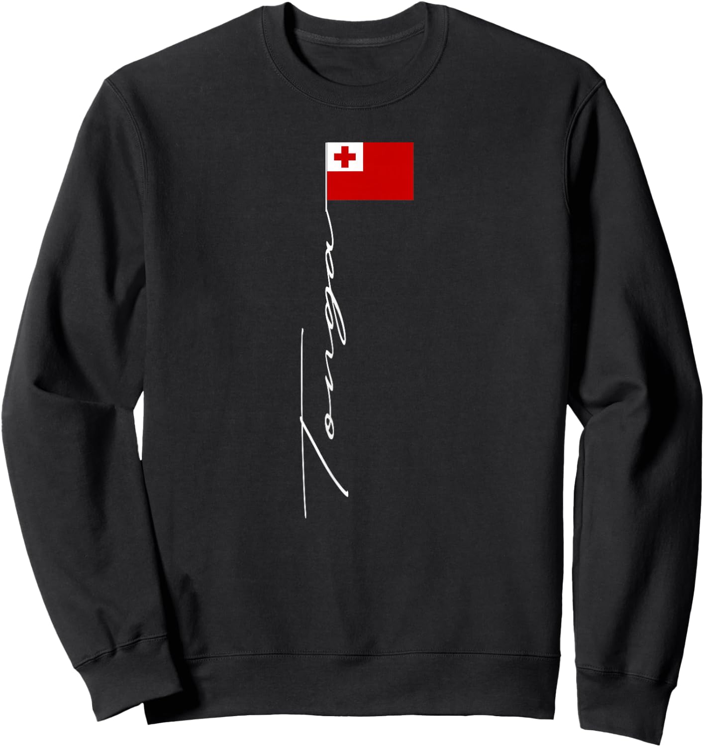 Tonga Signature Flag Pole Patriotic Tonga Flag Sweatshirt - Sweatshirt | Black