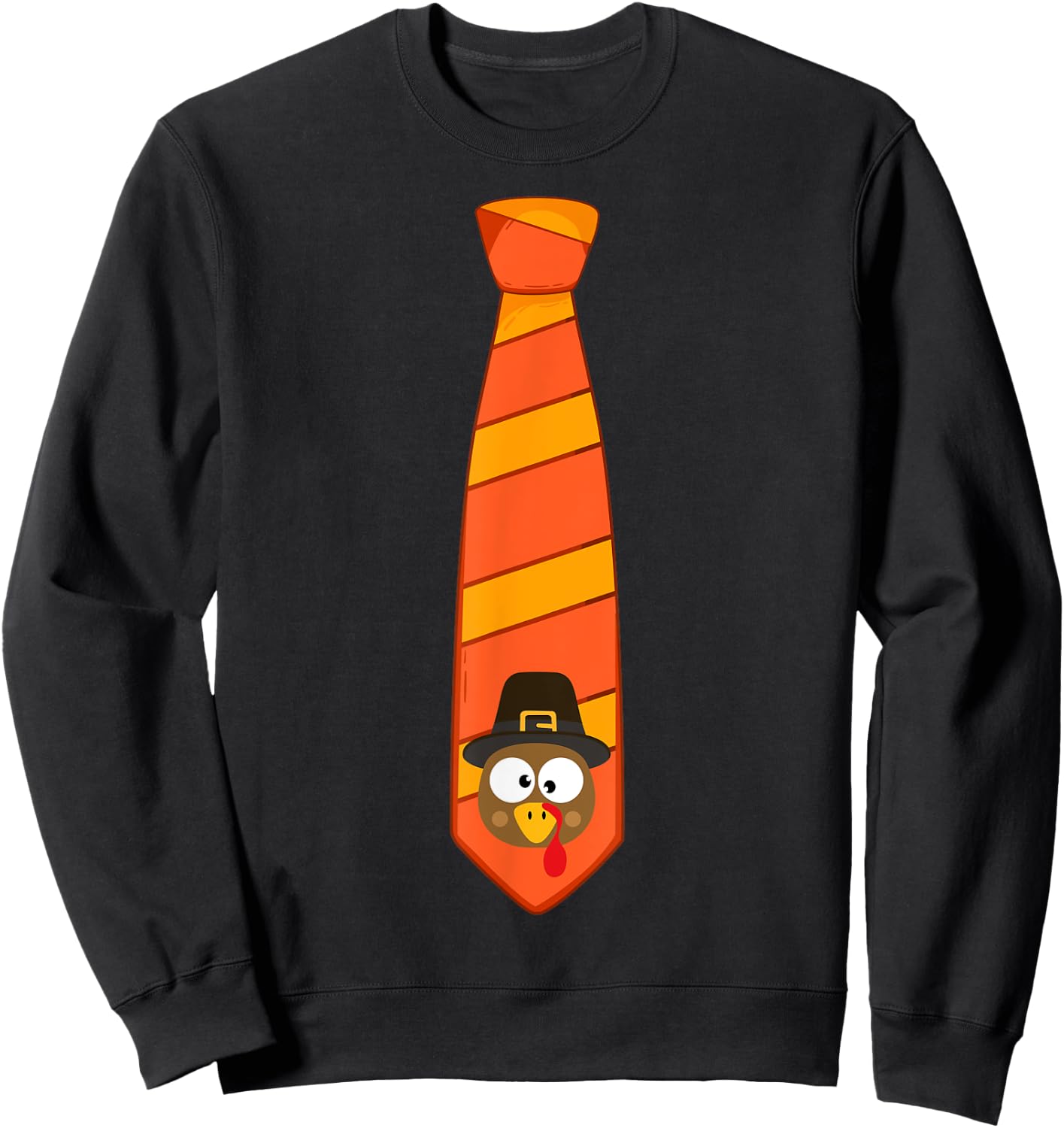 Funny thanksgiving tie with turkey for family dinner Sweatshirt - Sweatshirt | Black