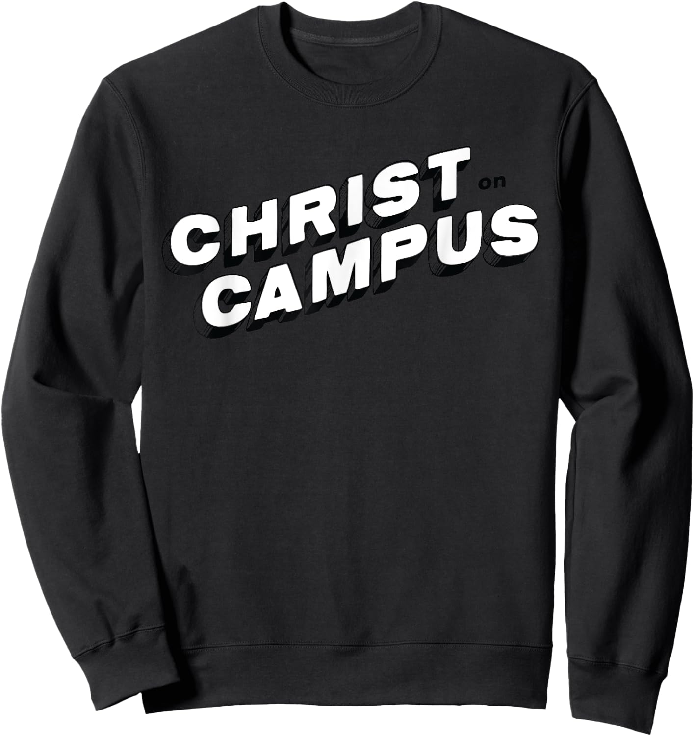 Christ on Campus- White Logo Sweatshirt - Sweatshirt | Black