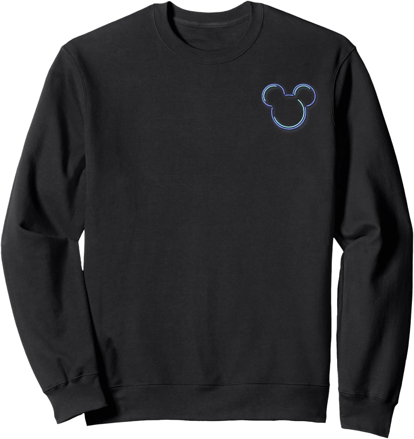 Disney Mickey and Friends Mickey Neon Outline Front & Back Sweatshirt - Sweatshirt | Black