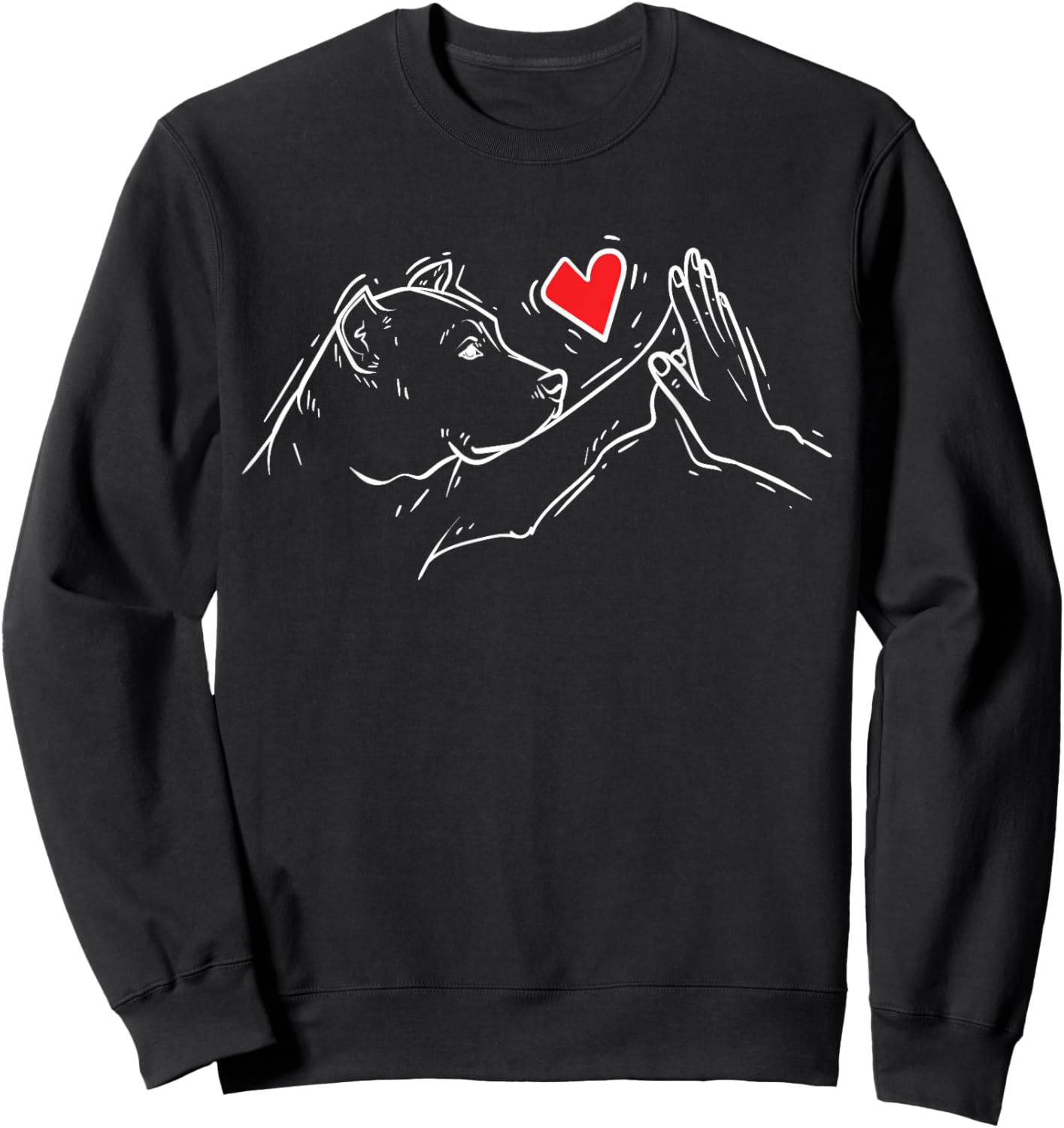 American Pitbull Terrier High Five Bully Mom Dad Dog Lover Women Kids Sweatshirt - Sweatshirt | Black