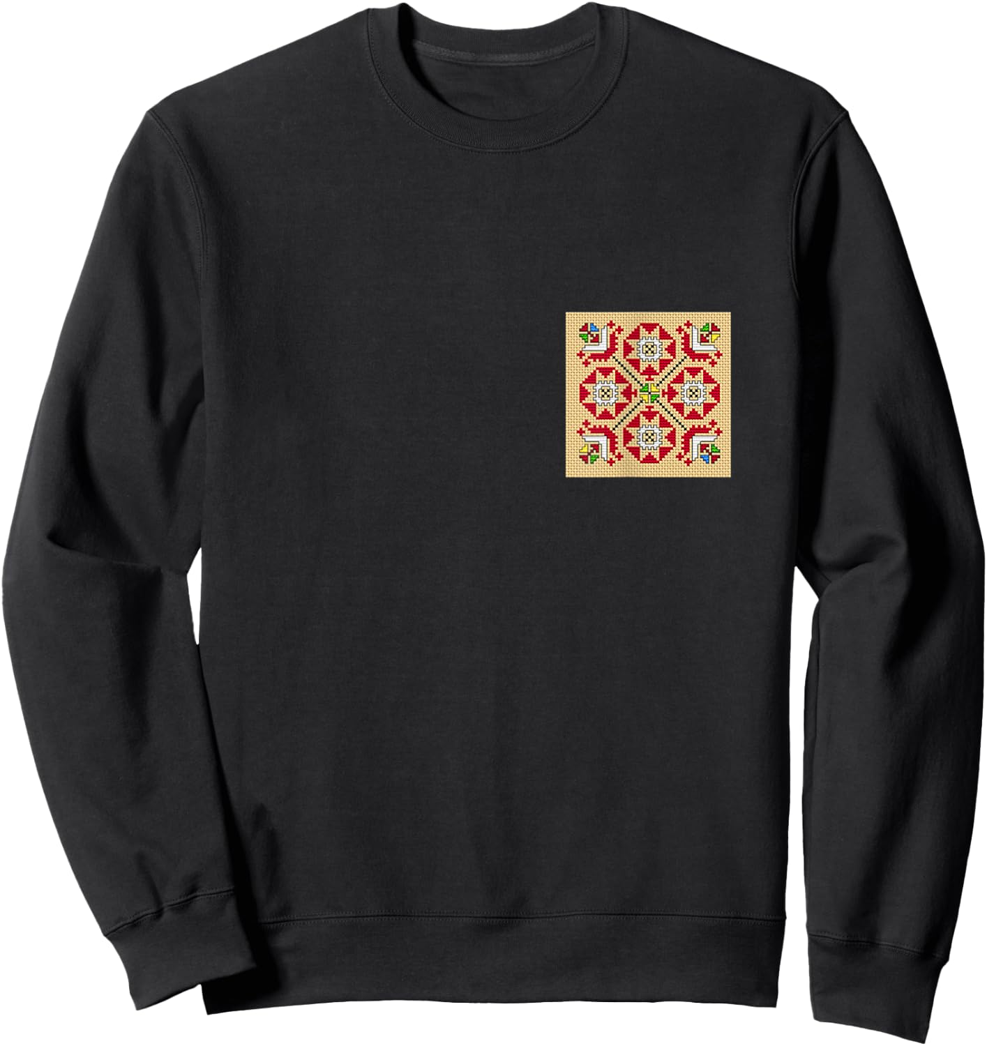 Bulgarian Shevitsa Traditional Folklore Sweatshirt - Sweatshirt | Black