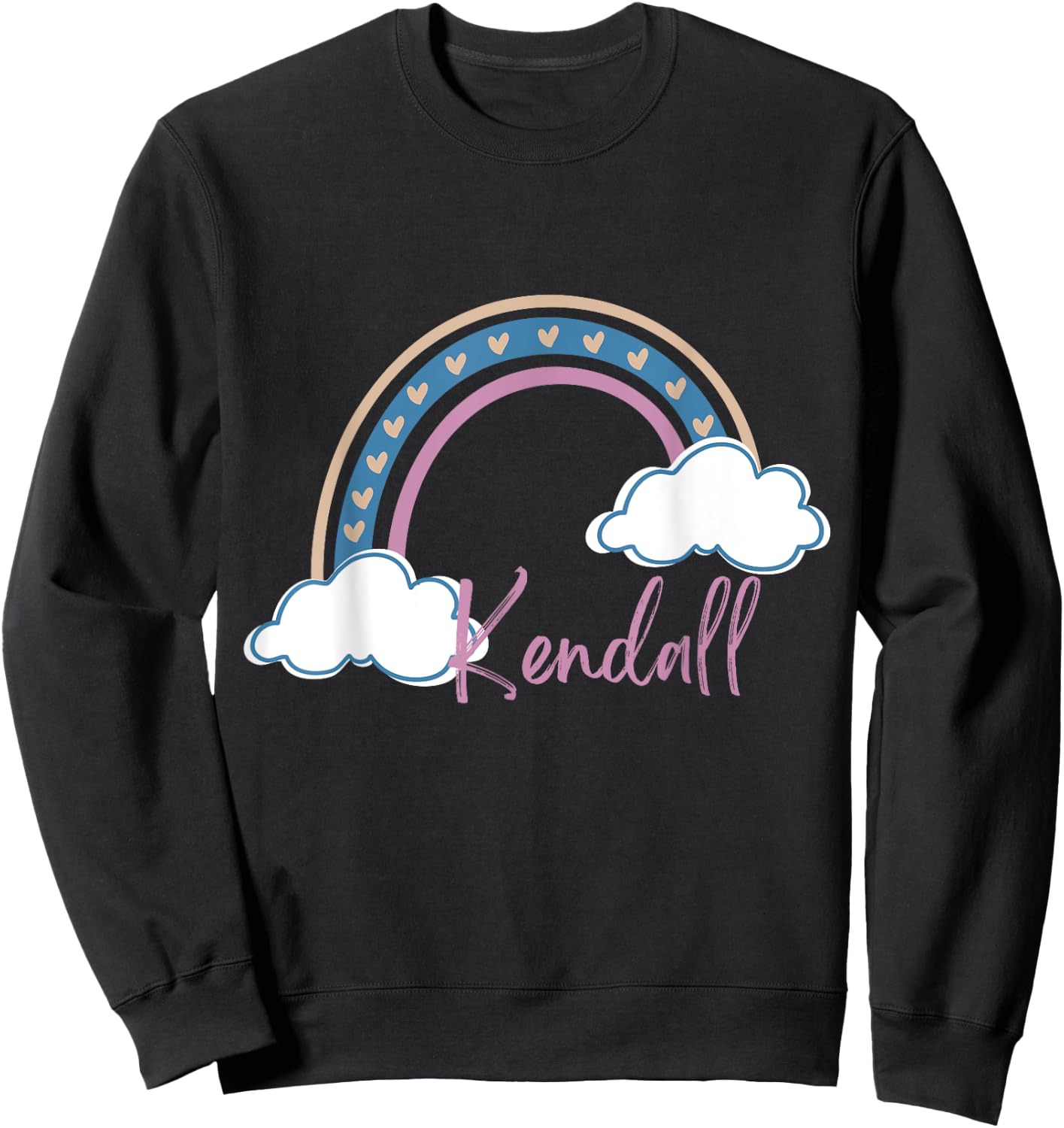 Kendall Name tag Girl Boho Rainbow Pink Kendall Rainbow Sweatshirt - Sweatshirt | Black