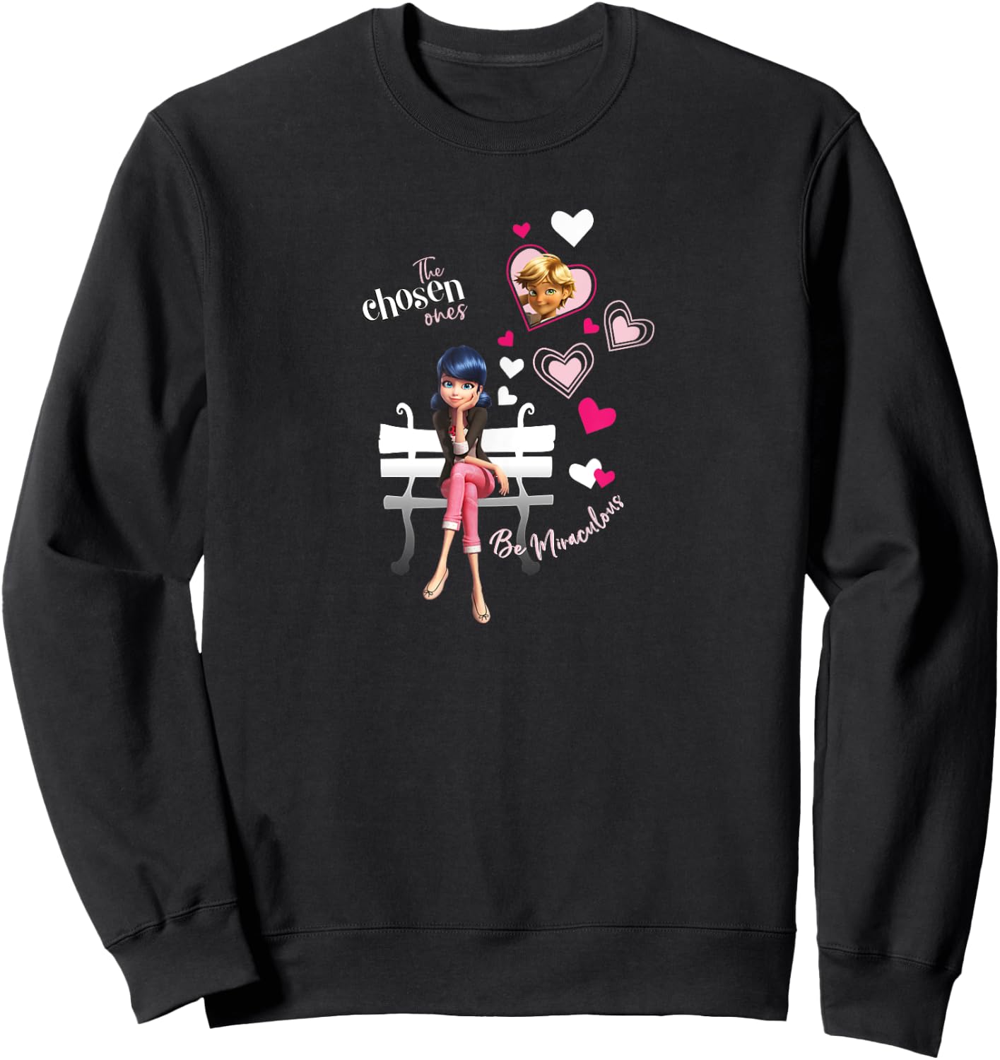 Miraculous Ladybug Charming Paris Adrien & Marinette Sweatshirt - Sweatshirt | Black