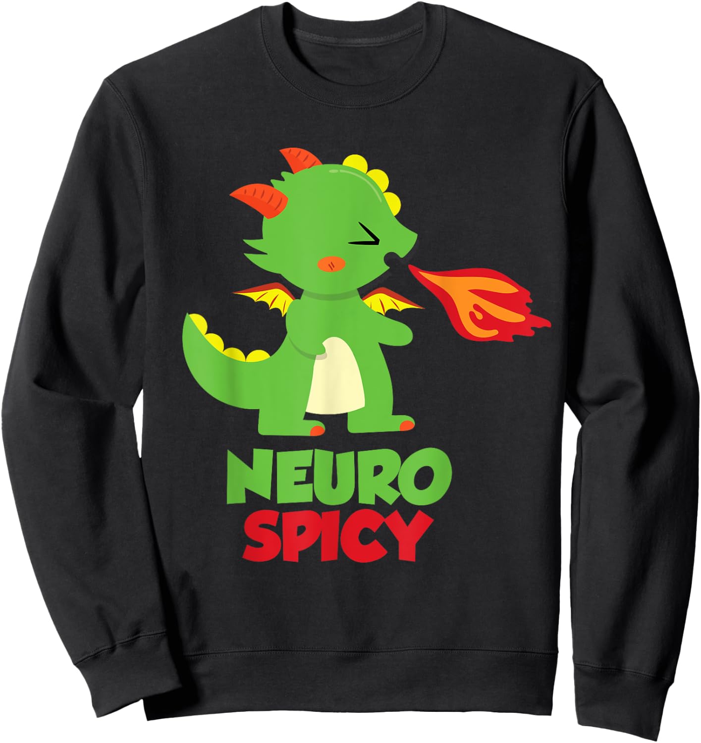 Neurospicy Dragon Sweatshirt - Sweatshirt | Black