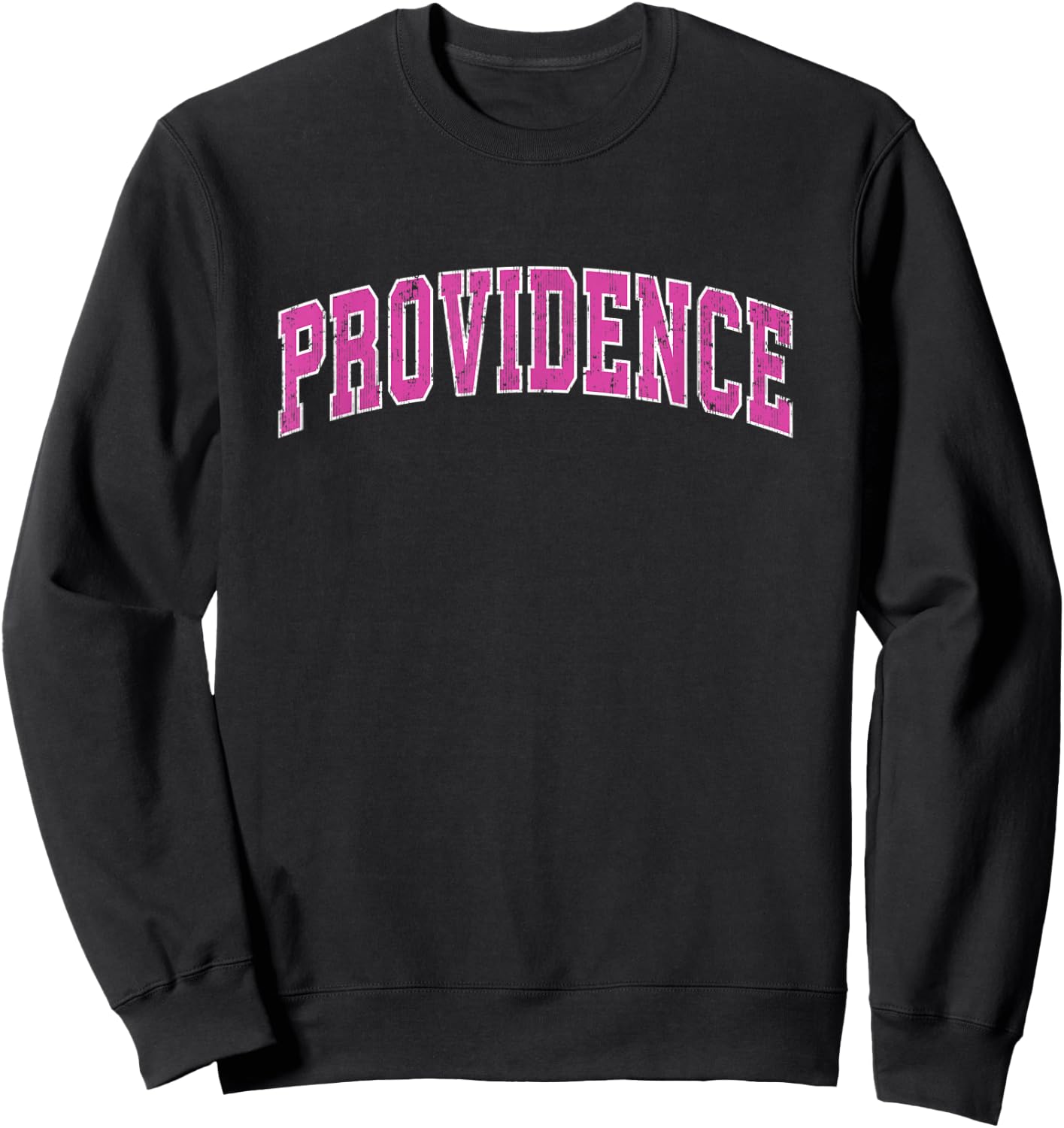 Providence Rhode Island RI Vintage Sports Design Pink Design Sweatshirt - Sweatshirt | Black
