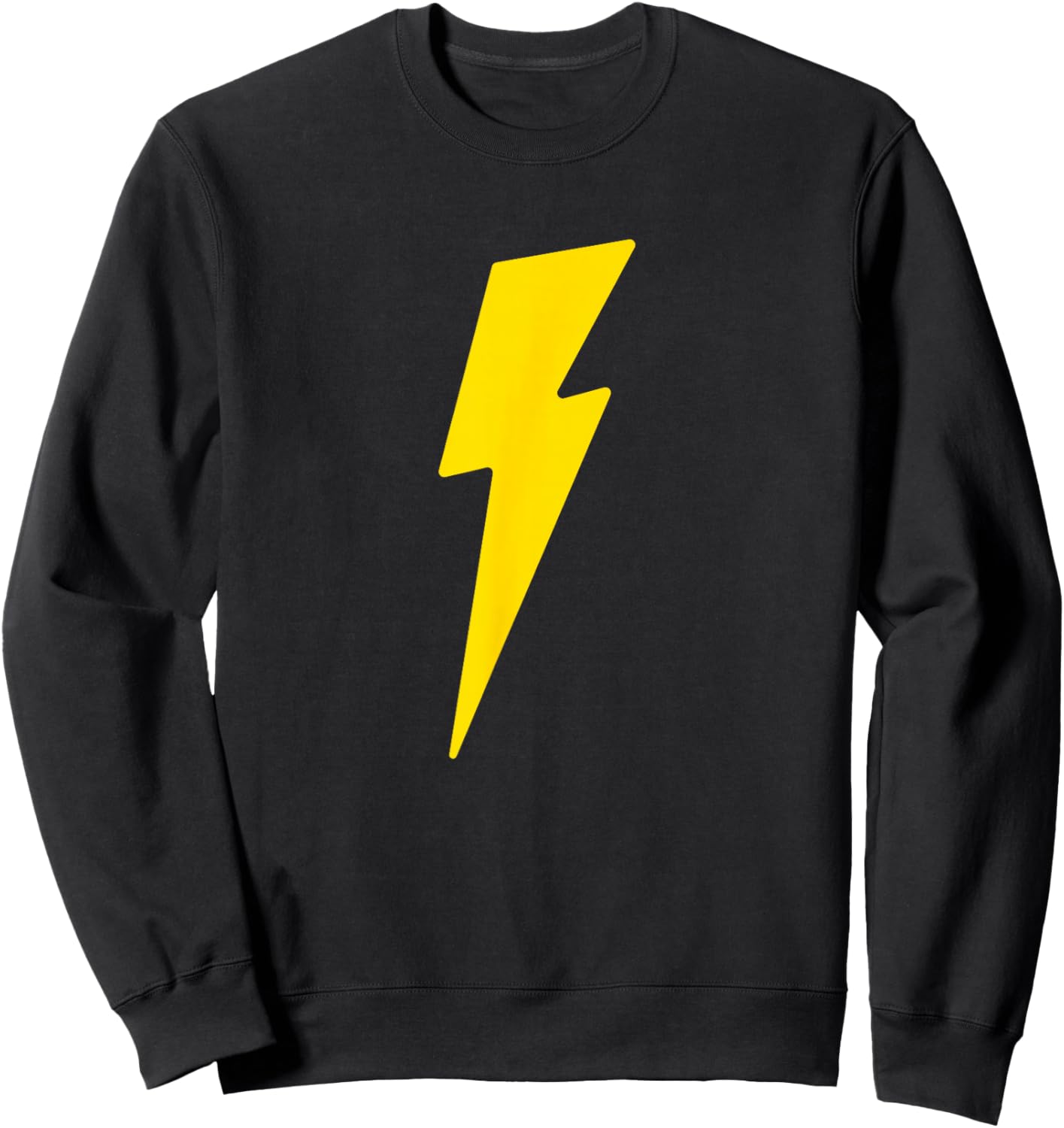 Simple Lightning Bolt | Yellow Thunder Bolt Graphic Sweatshirt - Sweatshirt | Black