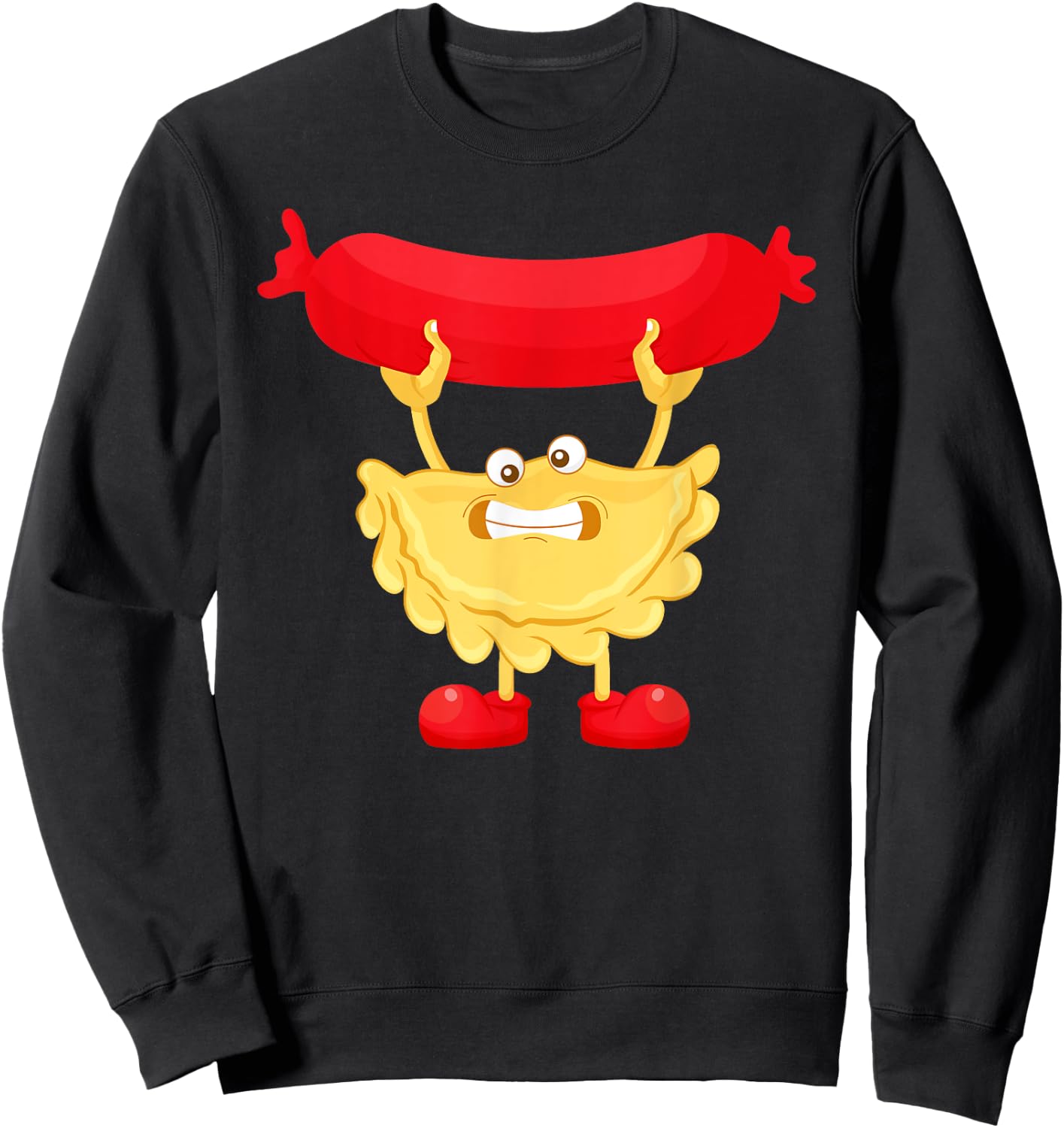 Cute Pierogi Kielbasa Art Women Sausage Polish Food Sweatshirt - Sweatshirt | Black