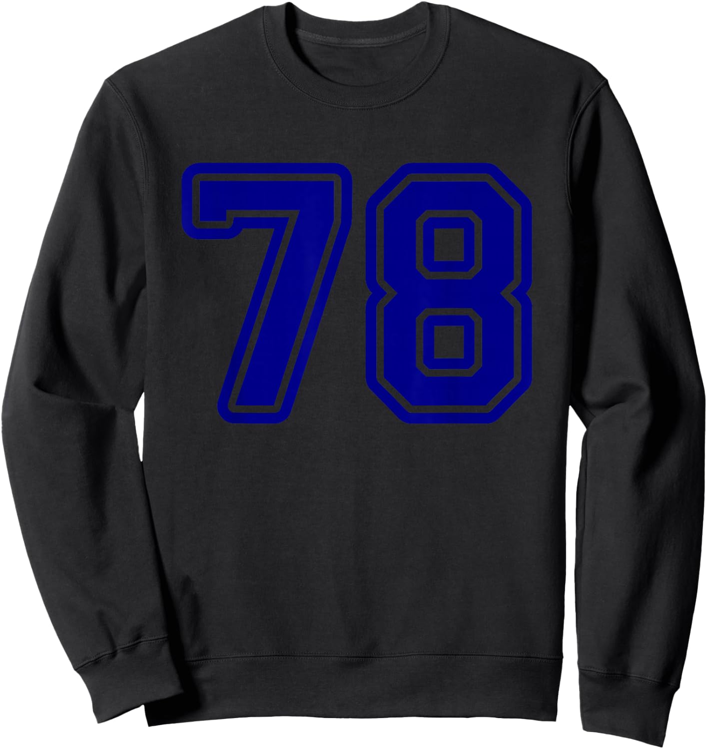 Number #78 Blue Sport Varsity Number 78 Sweatshirt - Sweatshirt | Black