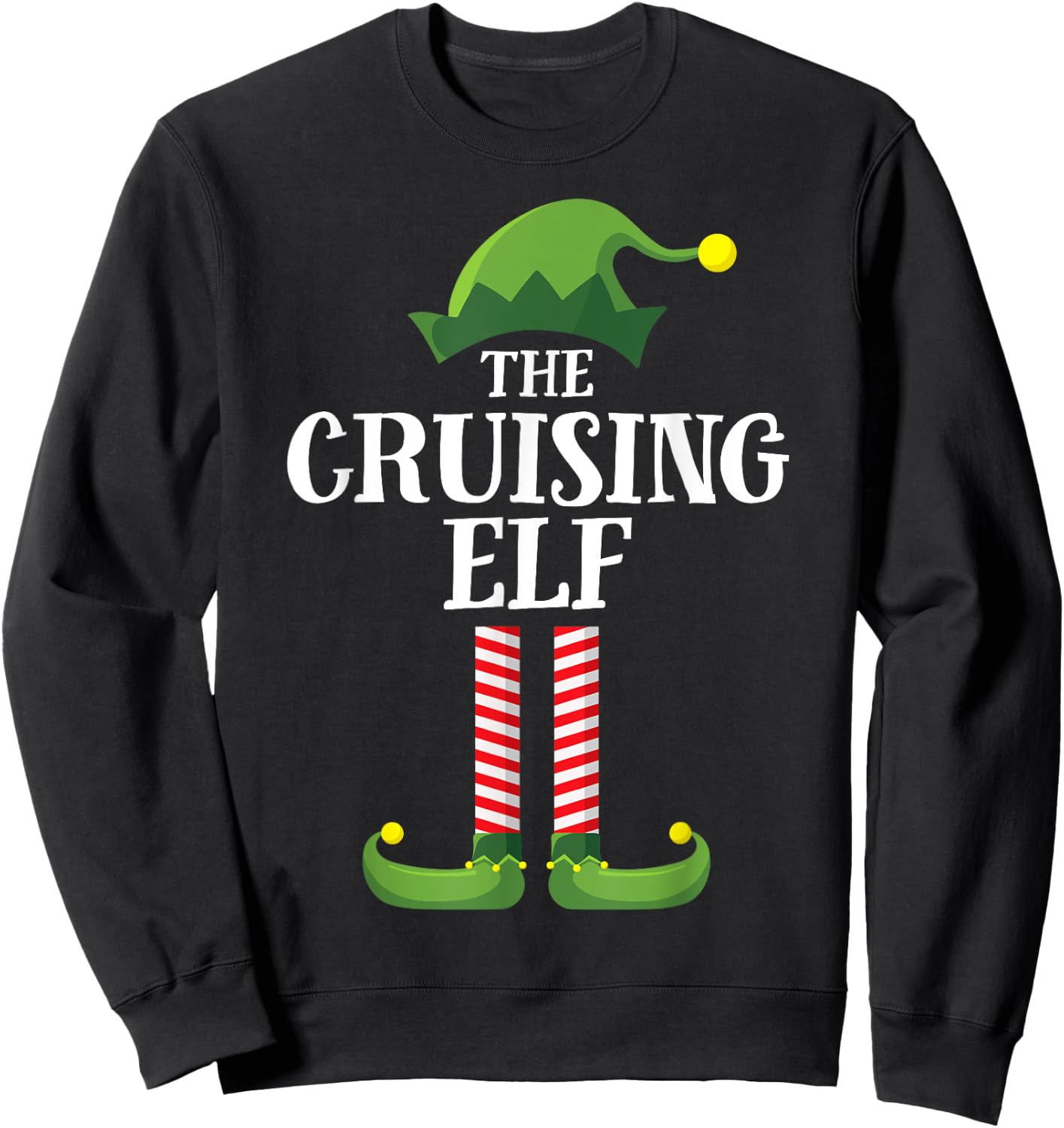 Cruising Elf Matching Family Cruise Christmas Funny Group Sweatshirt - Sweatshirt | Black